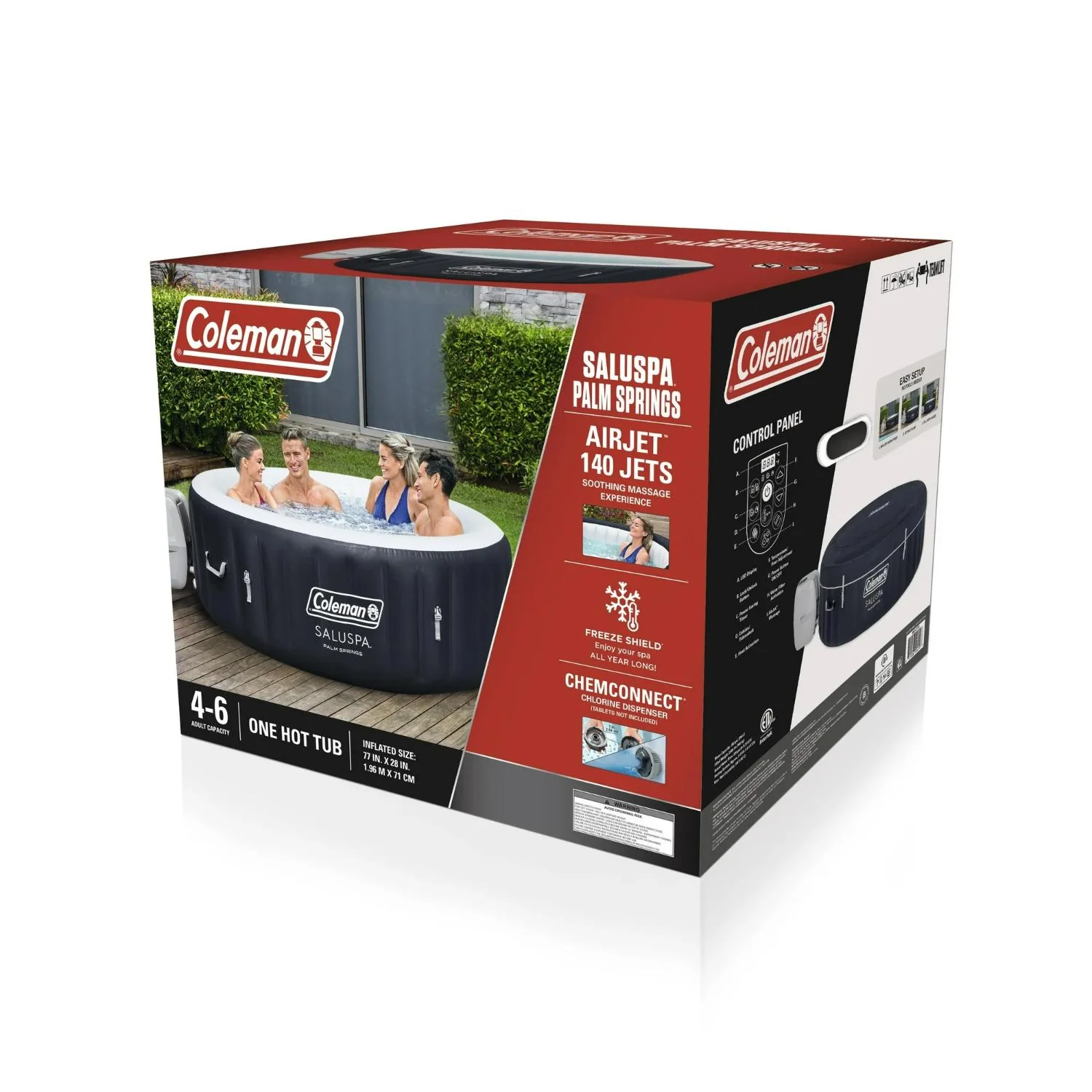 Coleman P08411 SaluSpa Palm Springs AirJet Inflatable Circle Hot Tub Spa 4-6 Person with Pump - Image 2