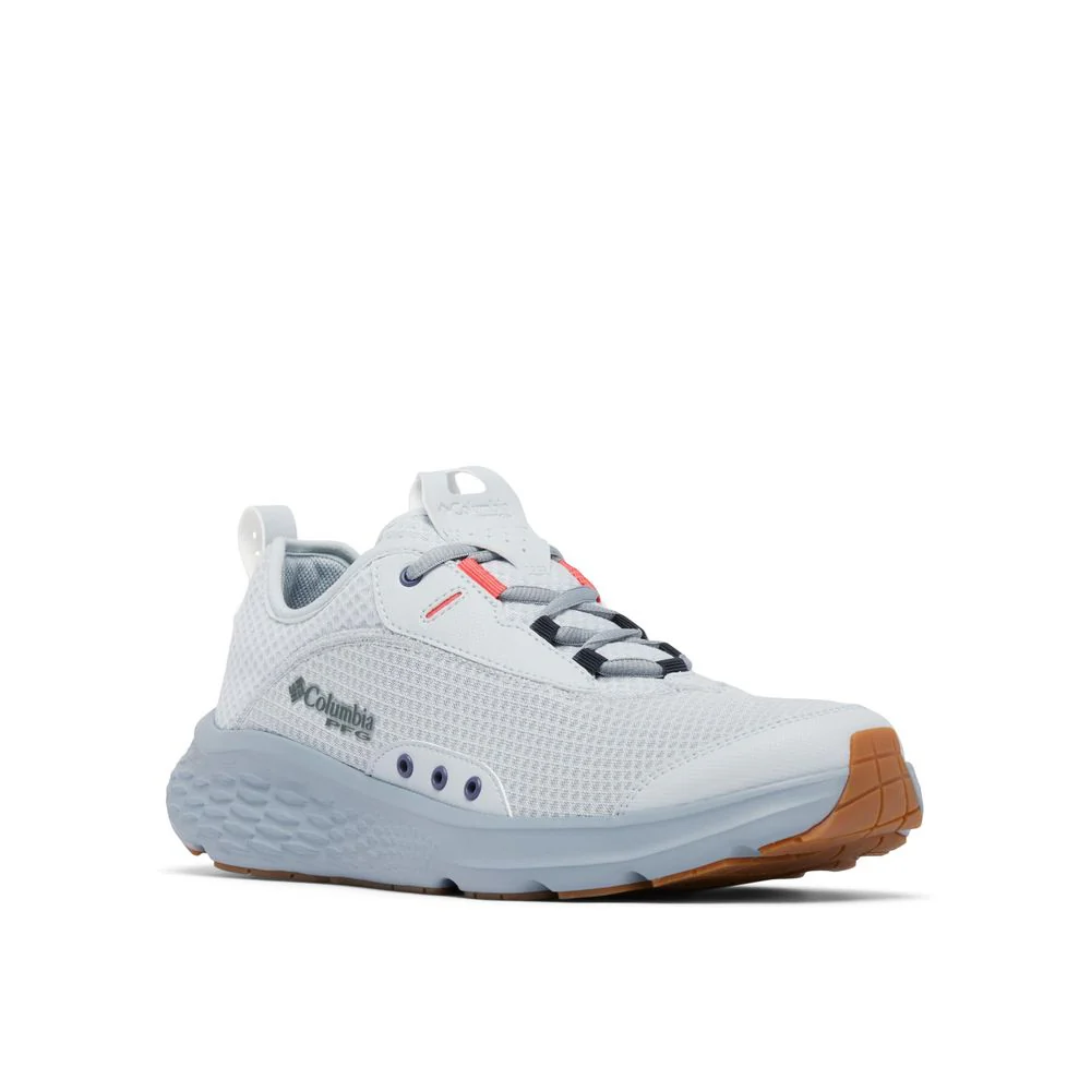 Columbia Castback PFG Water Shoes for Men - Cirrus Grey/Sunset Red - 9W - Rubber Sole