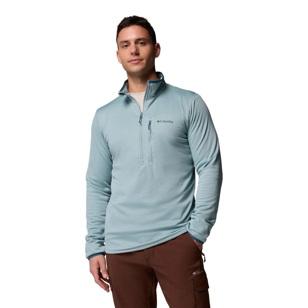 Columbia Essential Hike Grid Fleece Half Zip Pullover, Crushed Blue, Large, 213680
