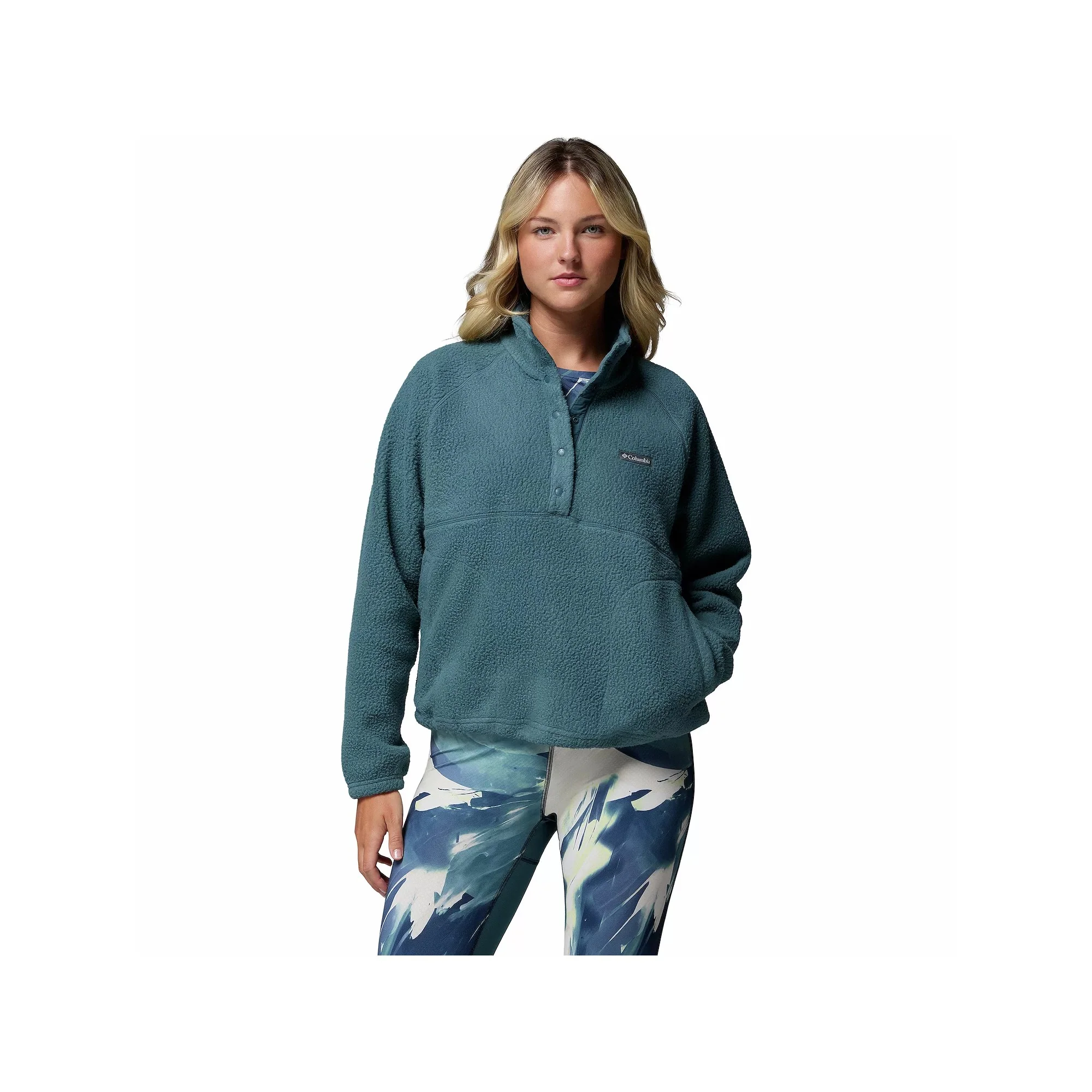 Columbia Jasper Ridge Pebbled Fleece Half-Snap Long-Sleeve Pullover for Ladies - Everblue - L - Image 2
