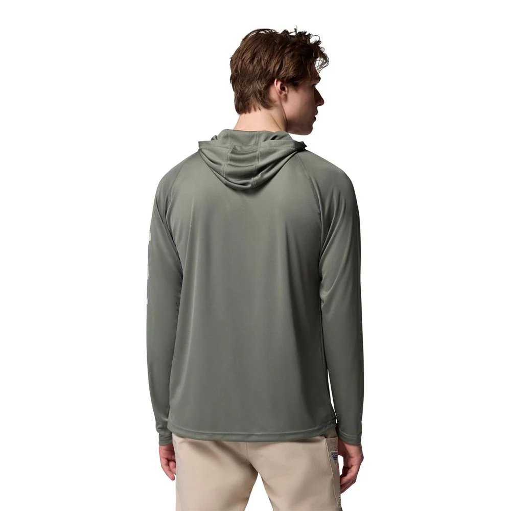 Columbia Men's PFG Terminal Tackle Hoodie, UPF 50 Sun Protection, Omni-Wick Moisture Management, Cypress/Dark Stone Logo, Medium, 153617 - Image 2