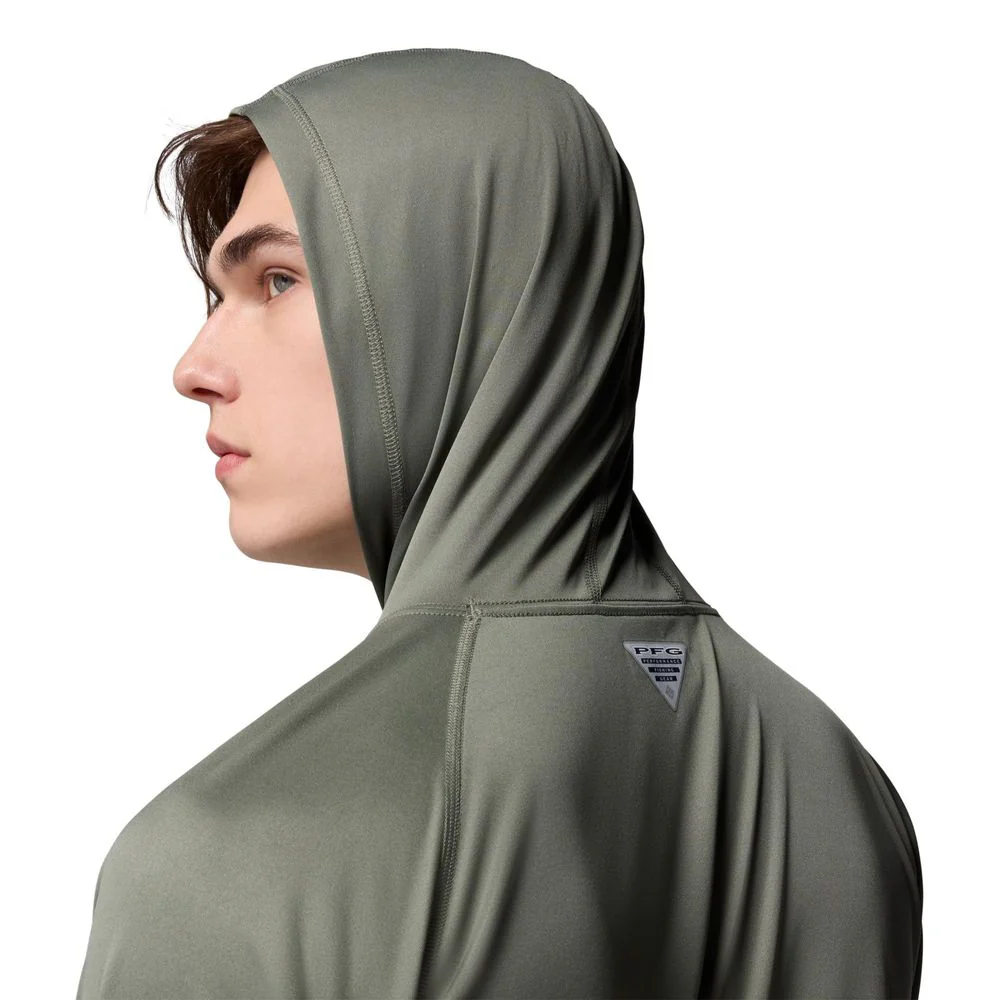 Columbia Men's PFG Terminal Tackle Hoodie, UPF 50 Sun Protection, Omni-Wick Moisture Management, Cypress/Dark Stone Logo, Medium, 153617 - Image 6