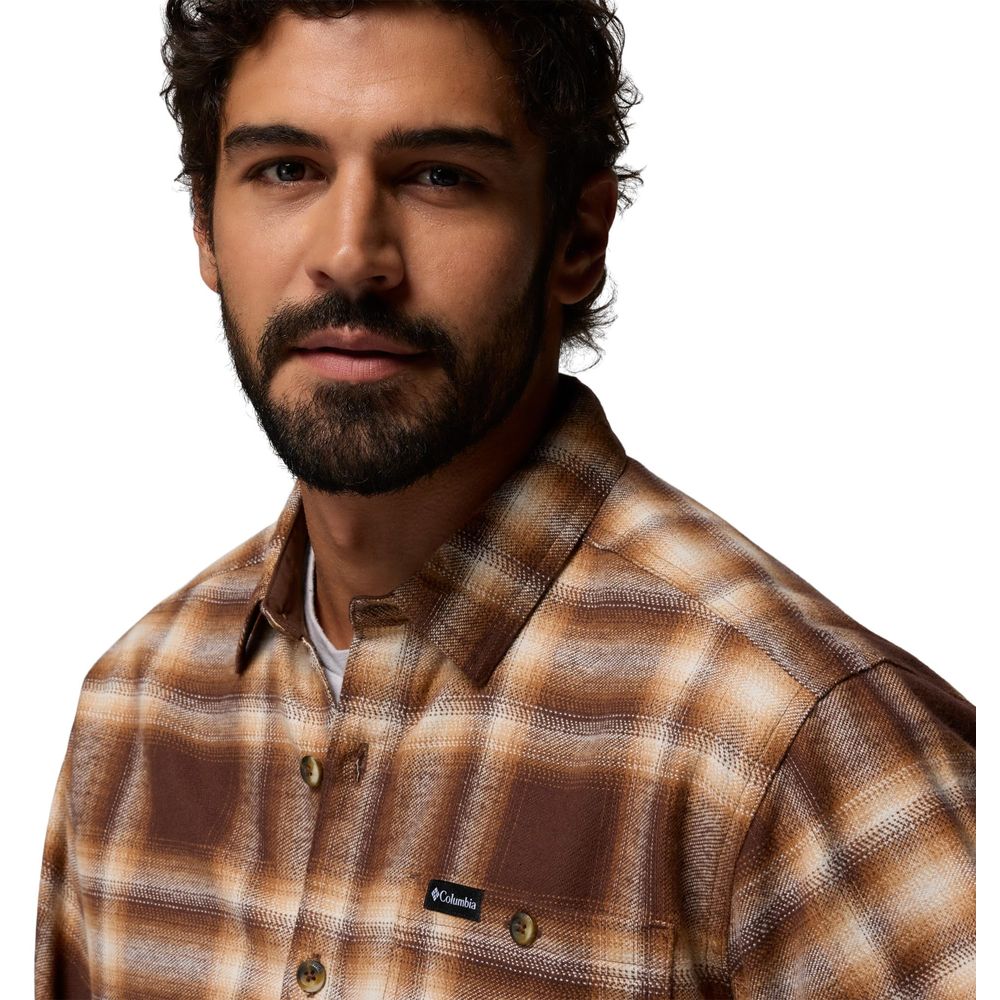 Columbia Men's Pitchstone Heavyweight II Button-Down Flannel Shirt, Tobacco Twilight Ombre, Long Sleeve, Regular Fit, XL, 209768 - Image 5