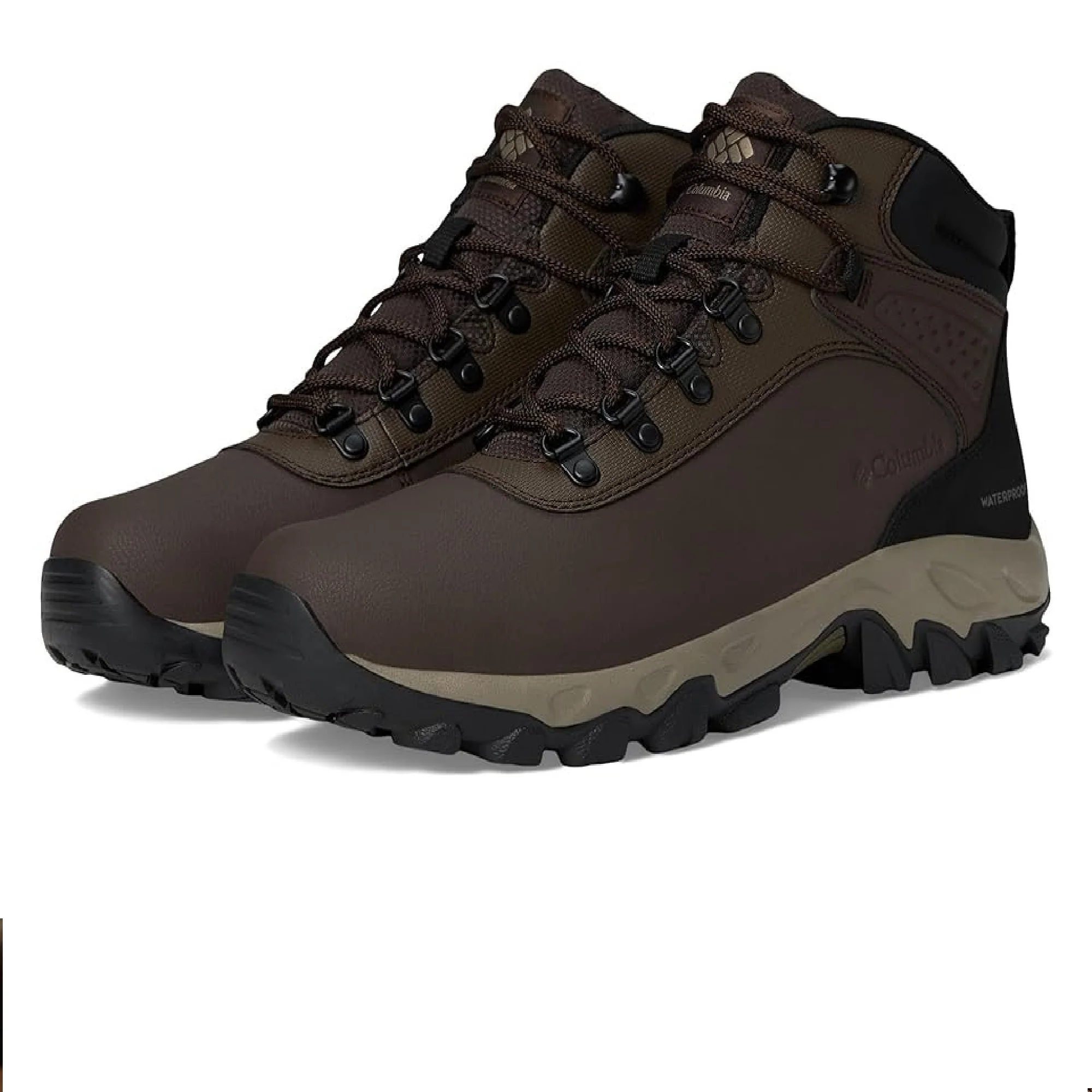 Columbia Newton Explorer Waterproof Hiking Boots for Men - Cordovan/Stone Green - 11.5W