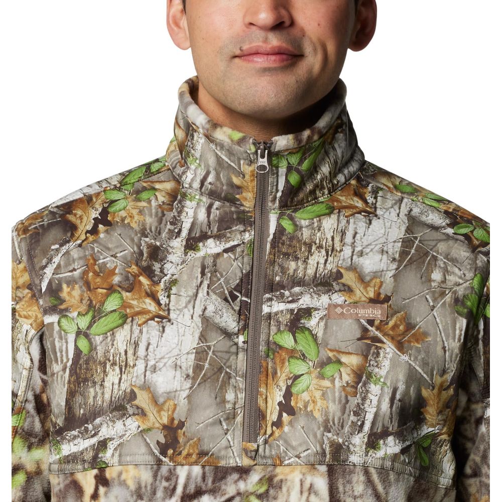 Columbia PHG Fleece Overlay II Quarter Zip Fleece Outerwear Jacket, Water-Resistant, Timberwoods Camo, XX-Large, 210131 - Image 4