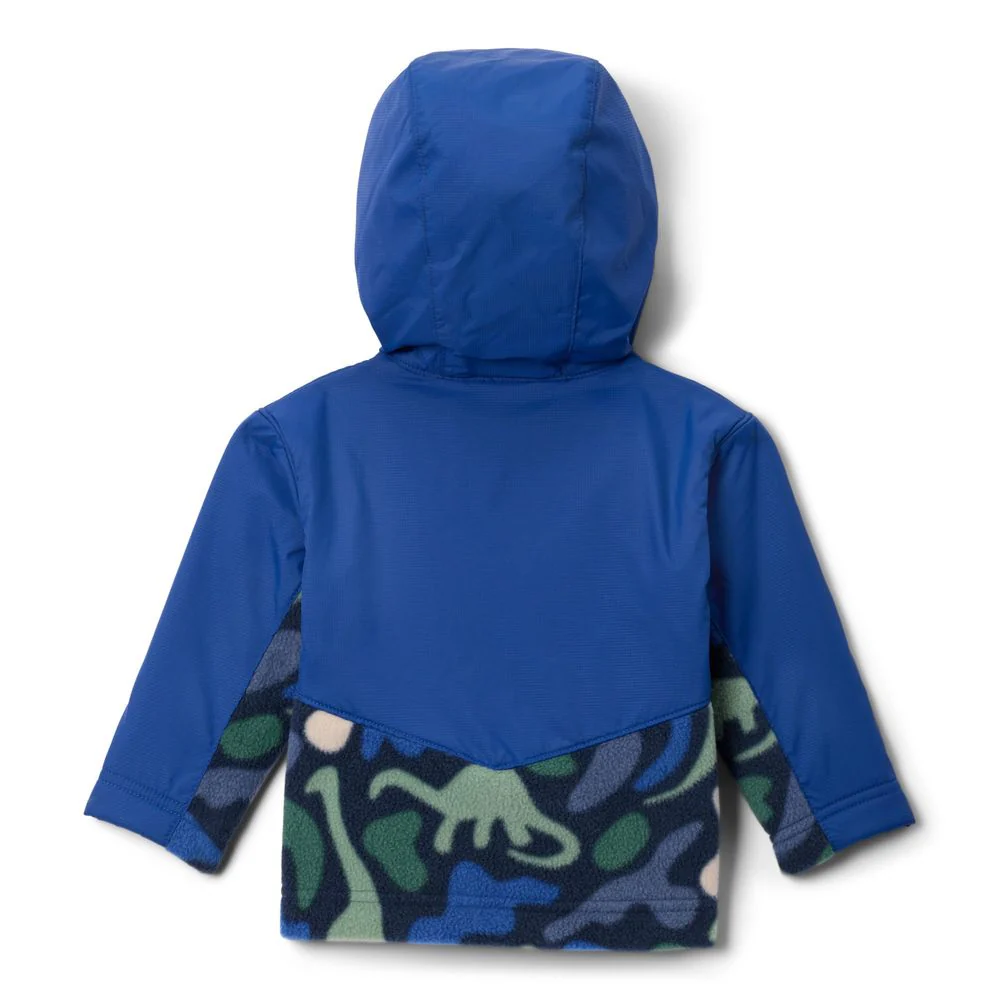 Columbia Steens Mt II Overlay Toddler Fleece Jacket, Water-Resistant Nylon Shell, Omni-Shield Technology, Collegiate Navy Dinoflauge Mountain Blue, 3T, 208870 - Image 2