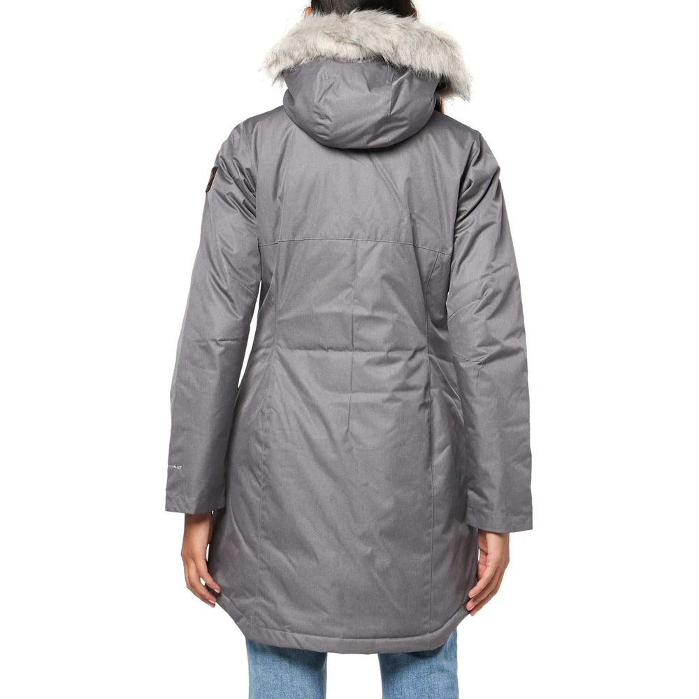 Columbia Suttle Mountain Women's Long Insulated Jacket, Synthetic Down, Faux Fur Trimmed Hood, City Grey, Small, 179975 - Image 2