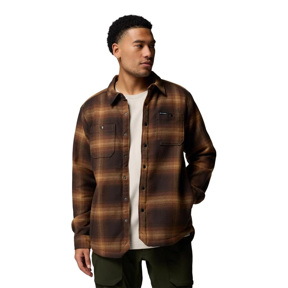 Columbia Windward II Button-Down Shirt Jacket, Fleece-Lined, Tobacco Blurred Ombre, Small, Regular Fit, Long Sleeve, 205477 - Image 4