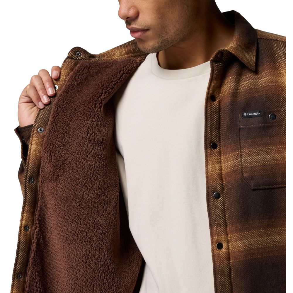 Columbia Windward II Button-Down Shirt Jacket, Fleece-Lined, Tobacco Blurred Ombre, Small, Regular Fit, Long Sleeve, 205477 - Image 5