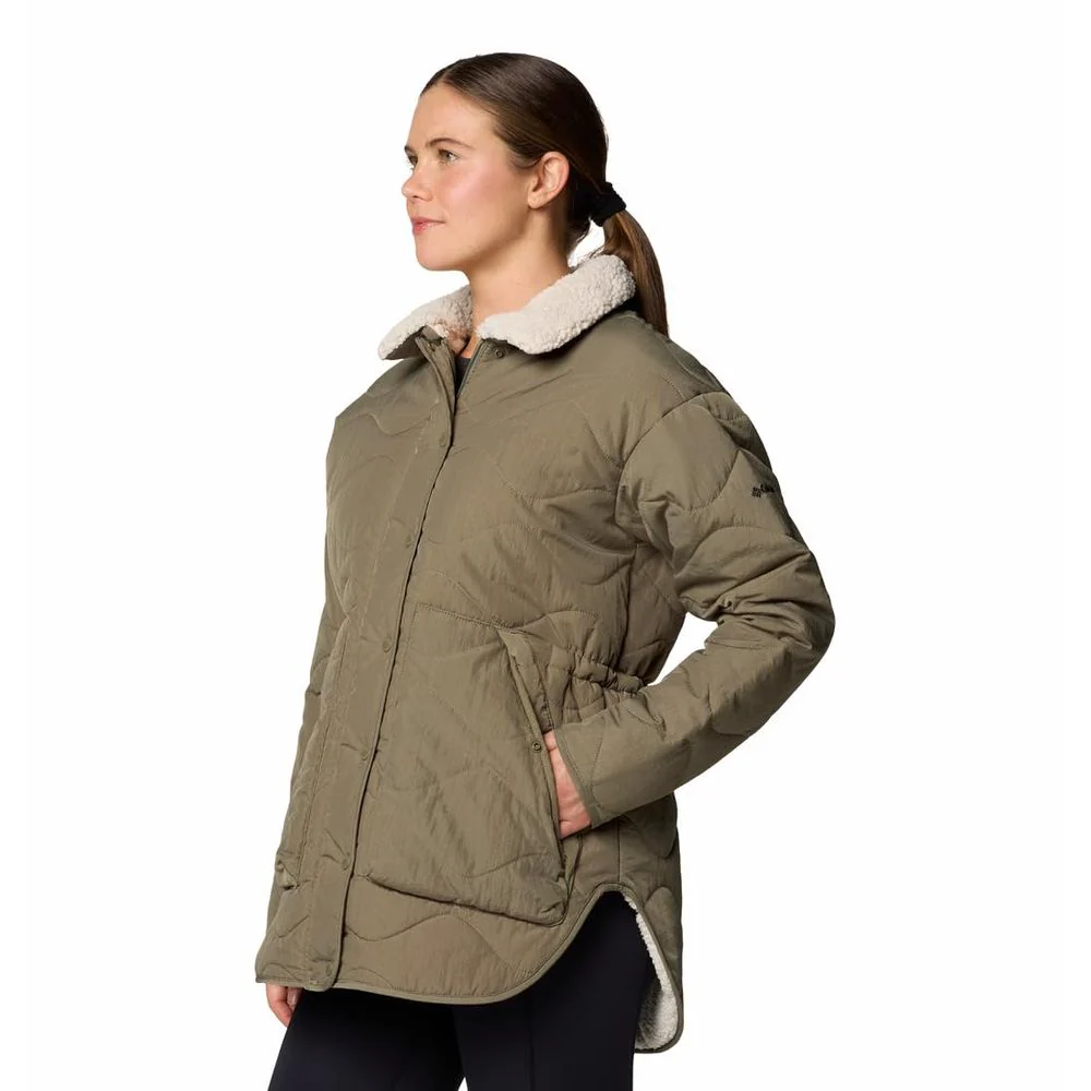 Columbia Womens Birchwood II Quilted Lightweight Jacket, Sherpa Lined, Omni-Shield Repellency, Stone Green, Medium, 2086491-397 - Image 3