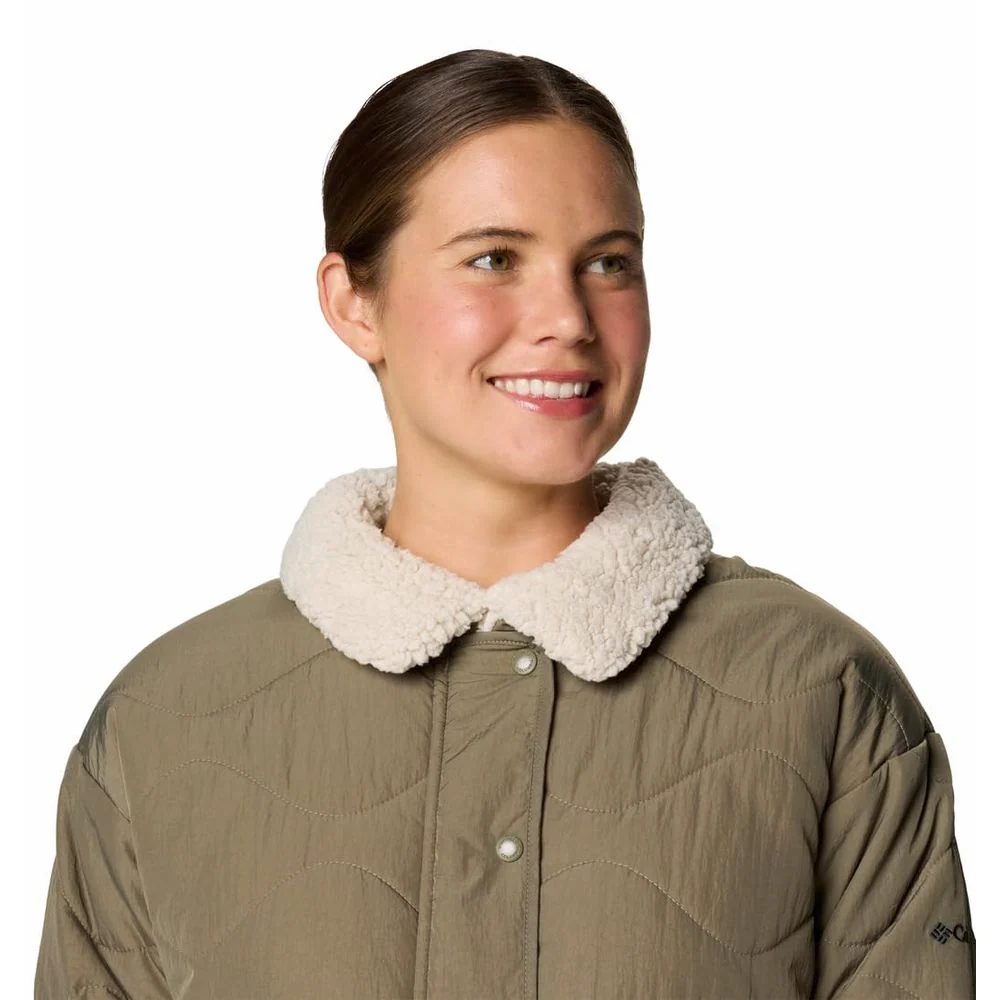 Columbia Womens Birchwood II Quilted Lightweight Jacket, Sherpa Lined, Omni-Shield Repellency, Stone Green, Medium, 2086491-397 - Image 5