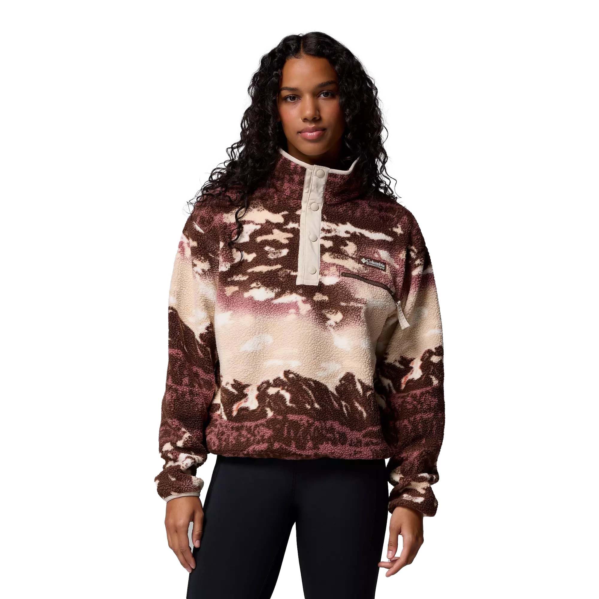 Columbia Helvetia II Printed Half-Snap Cropped Pullover - Tobacco Sisters - L