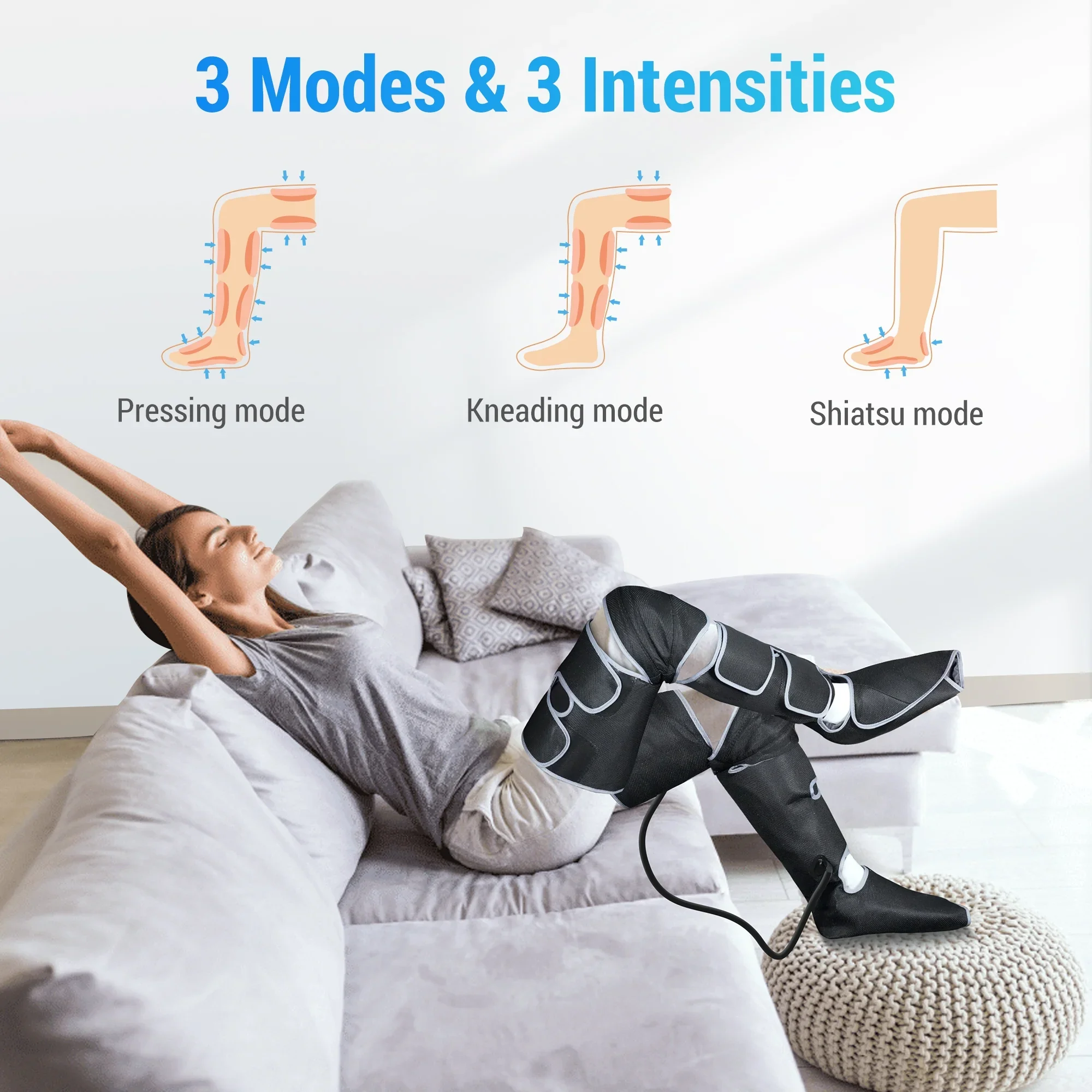 Comfier FE-7204B Air Compression Calf Knee Foot Massager with Heat - Image 2