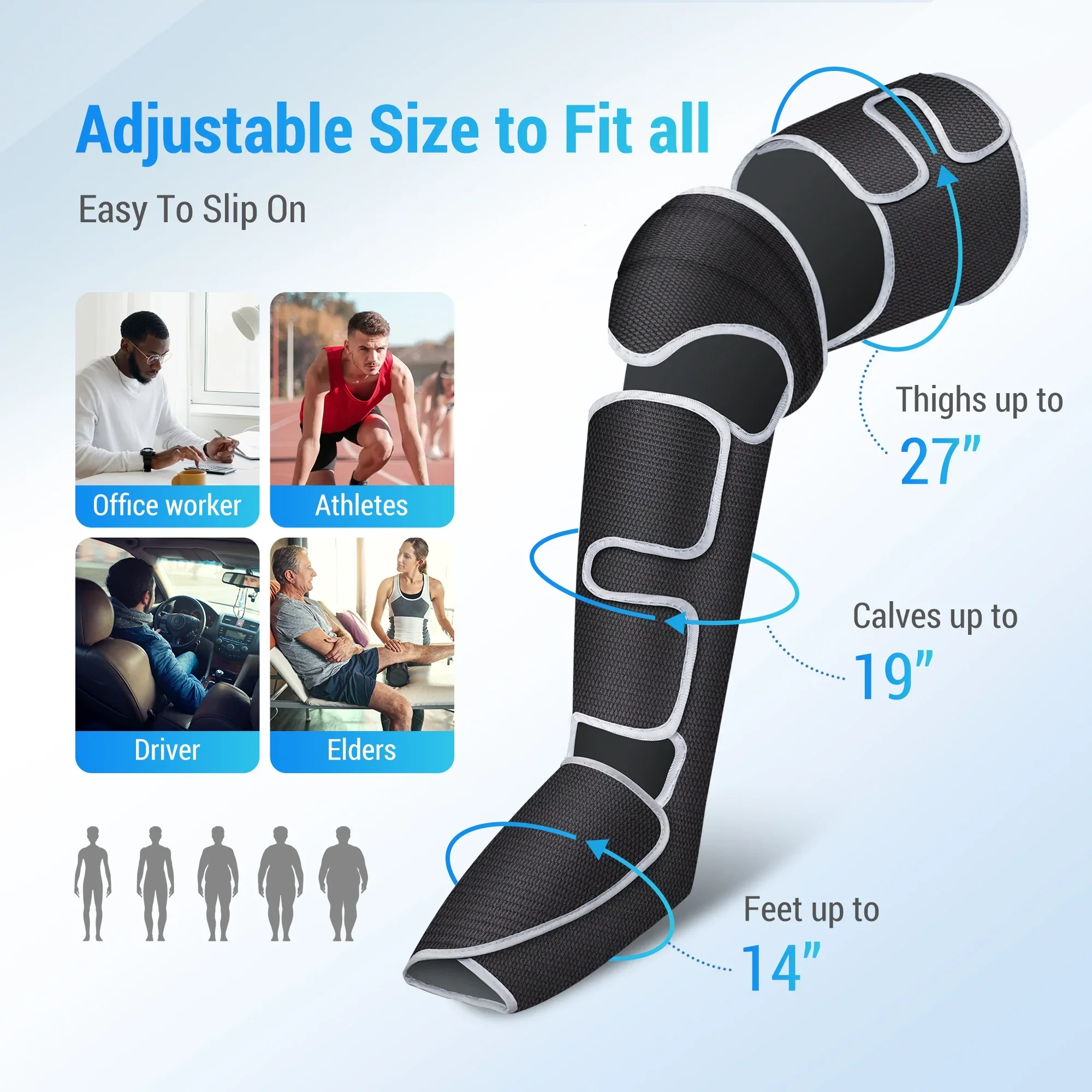 Comfier FE-7204B Air Compression Calf Knee Foot Massager with Heat - Image 4