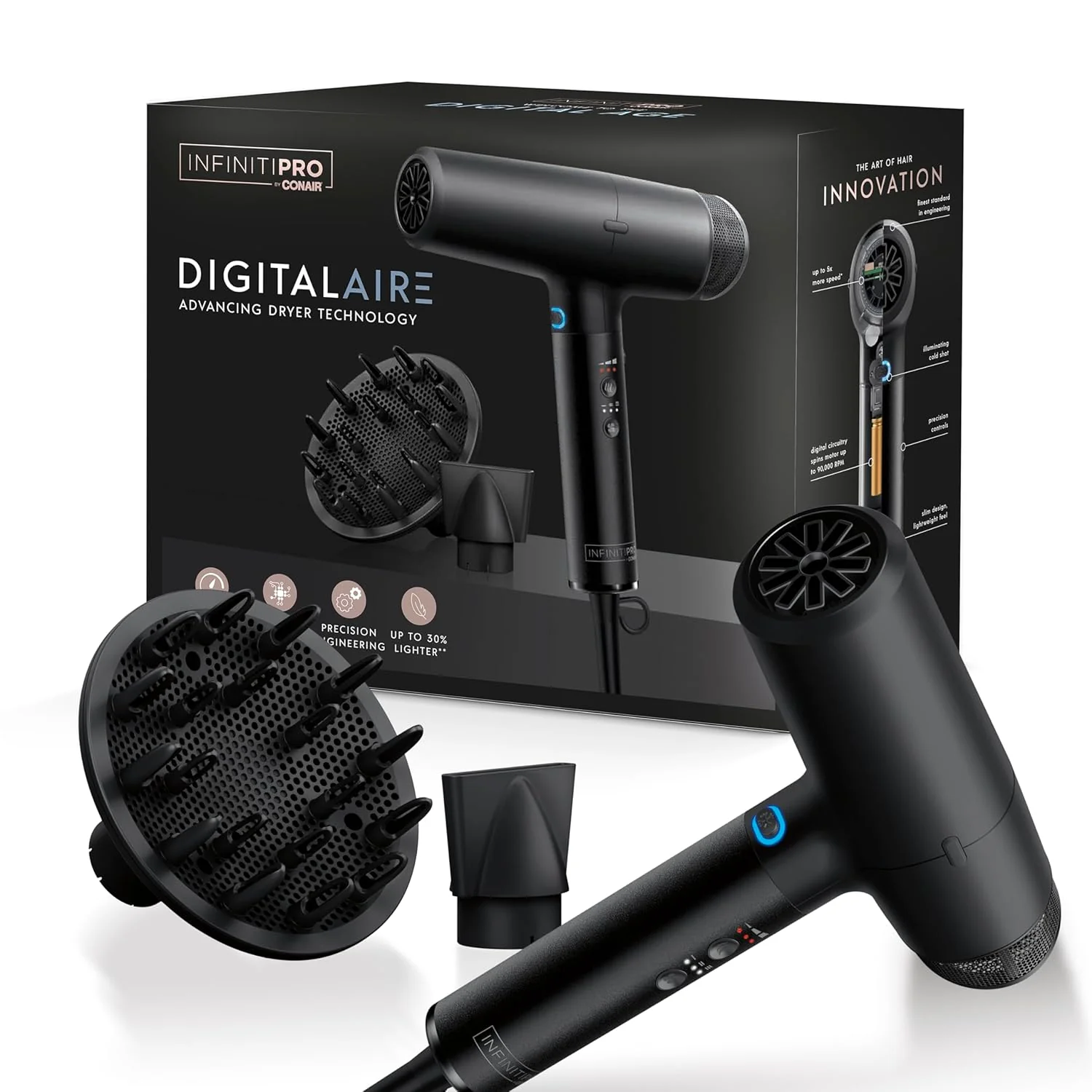 Conair 999AM DigitalAIRE Hair Dryer Black - Image 2