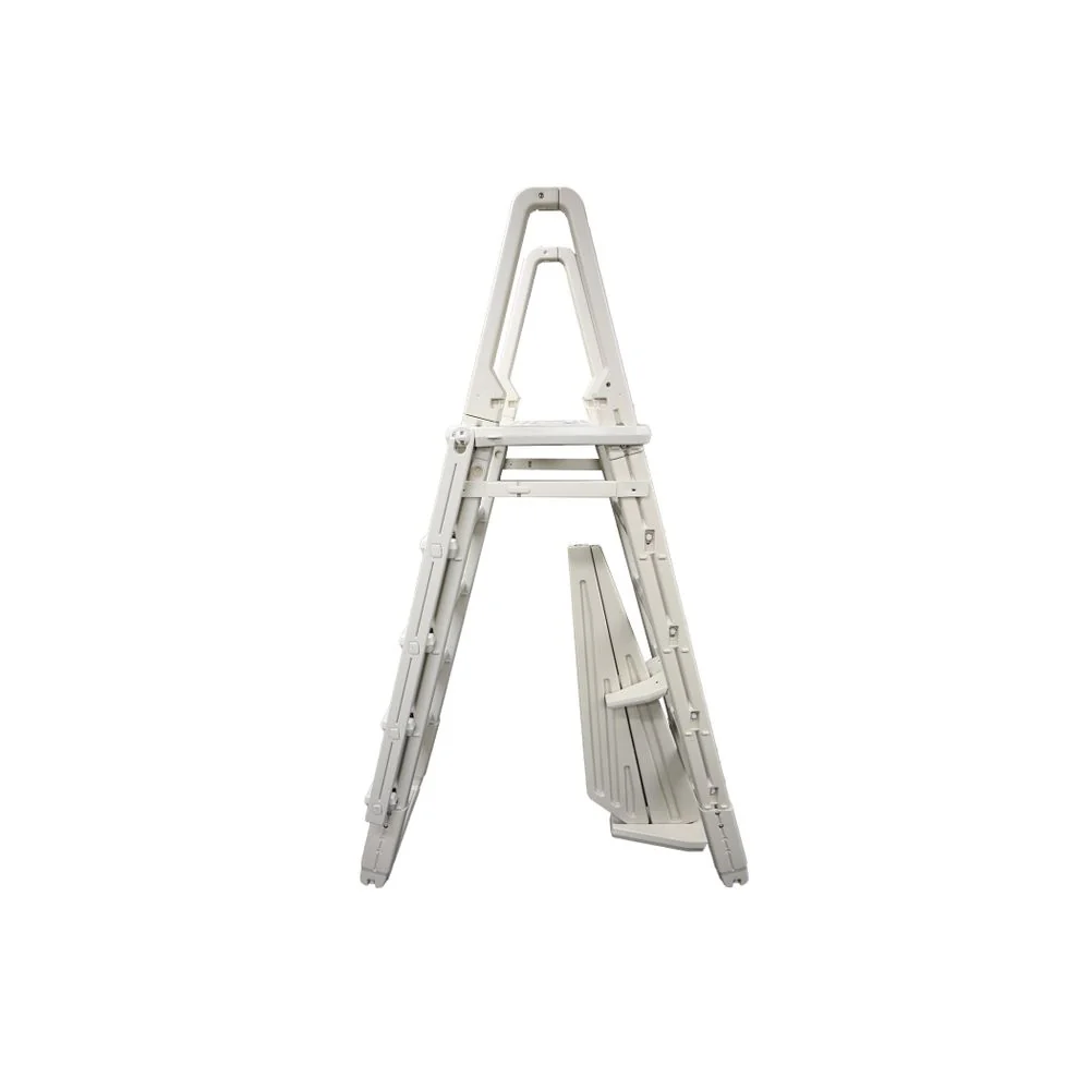 Confer Plastics 7100X Evolution Adjustable A Frame Pool Ladder, Anti-Slip Wide Steps, Plastic, Warm Grey, Fits 48-54 in Pools - Image 12