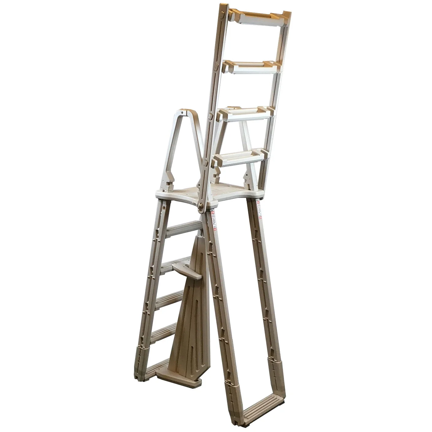 Confer Plastics 7100X Evolution Adjustable A Frame Pool Ladder, Anti-Slip Wide Steps, Plastic, Warm Grey, Fits 48-54 in Pools - Image 2