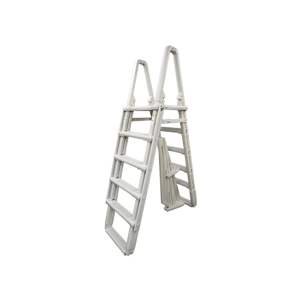Confer Plastics 7100X Evolution Adjustable A Frame Pool Ladder, Anti-Slip Wide Steps, Plastic, Warm Grey, Fits 48-54 in Pools - Image 4