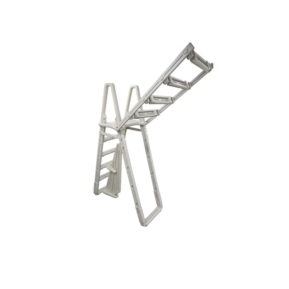 Confer Plastics 7100X Evolution Adjustable A Frame Pool Ladder, Anti-Slip Wide Steps, Plastic, Warm Grey, Fits 48-54 in Pools - Image 6