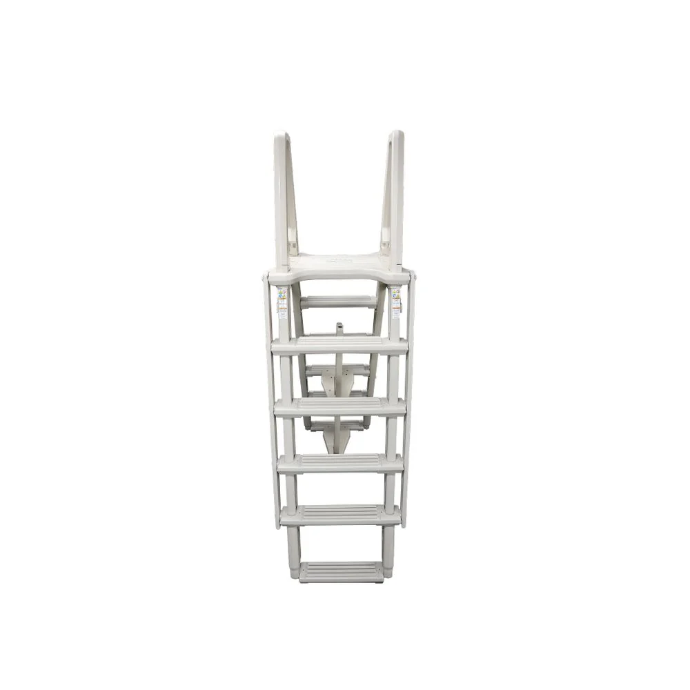 Confer Plastics 7100X Evolution Adjustable A Frame Pool Ladder, Anti-Slip Wide Steps, Plastic, Warm Grey, Fits 48-54 in Pools - Image 9