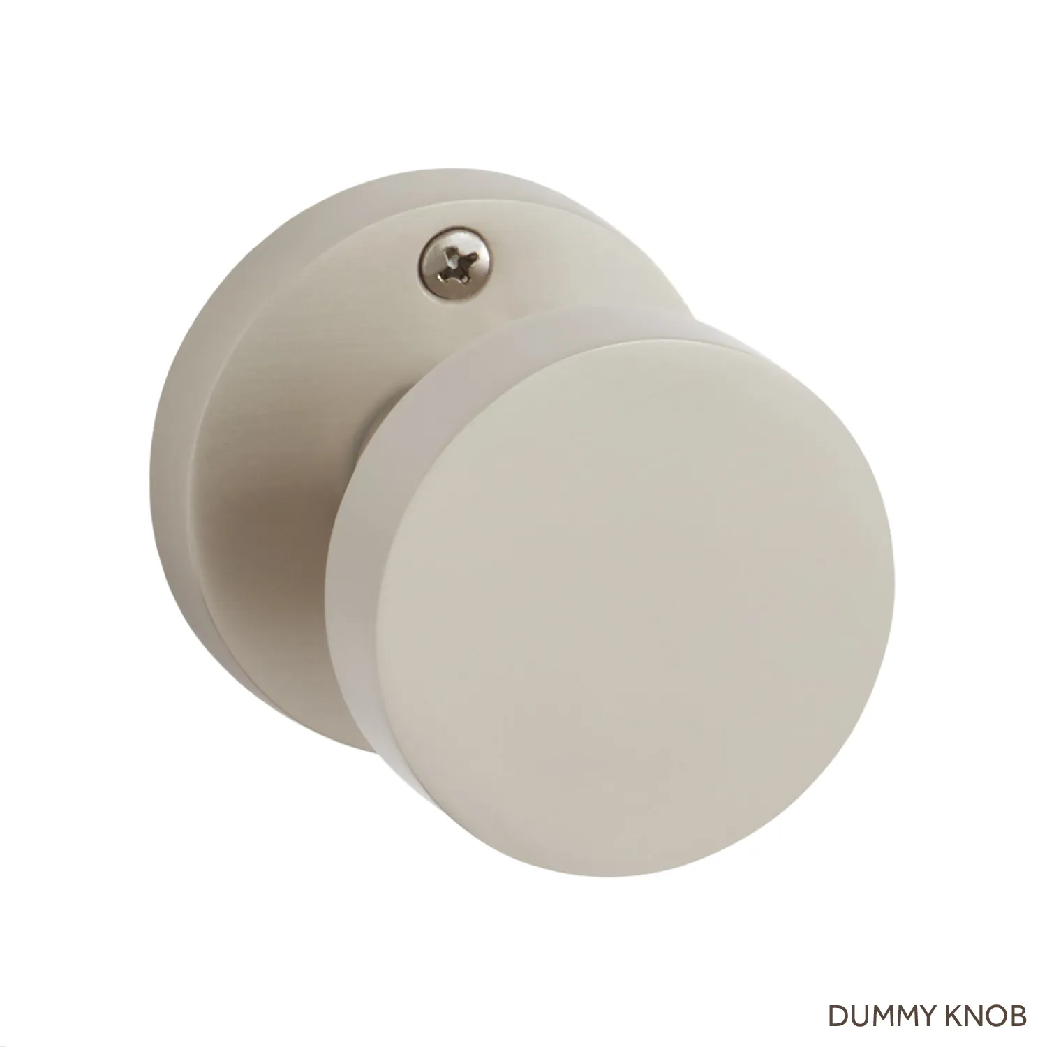 Contemporary Round Knob Solid Brass Dummy Interior Door Set w/ Round Escutcheon - Satin Nickel