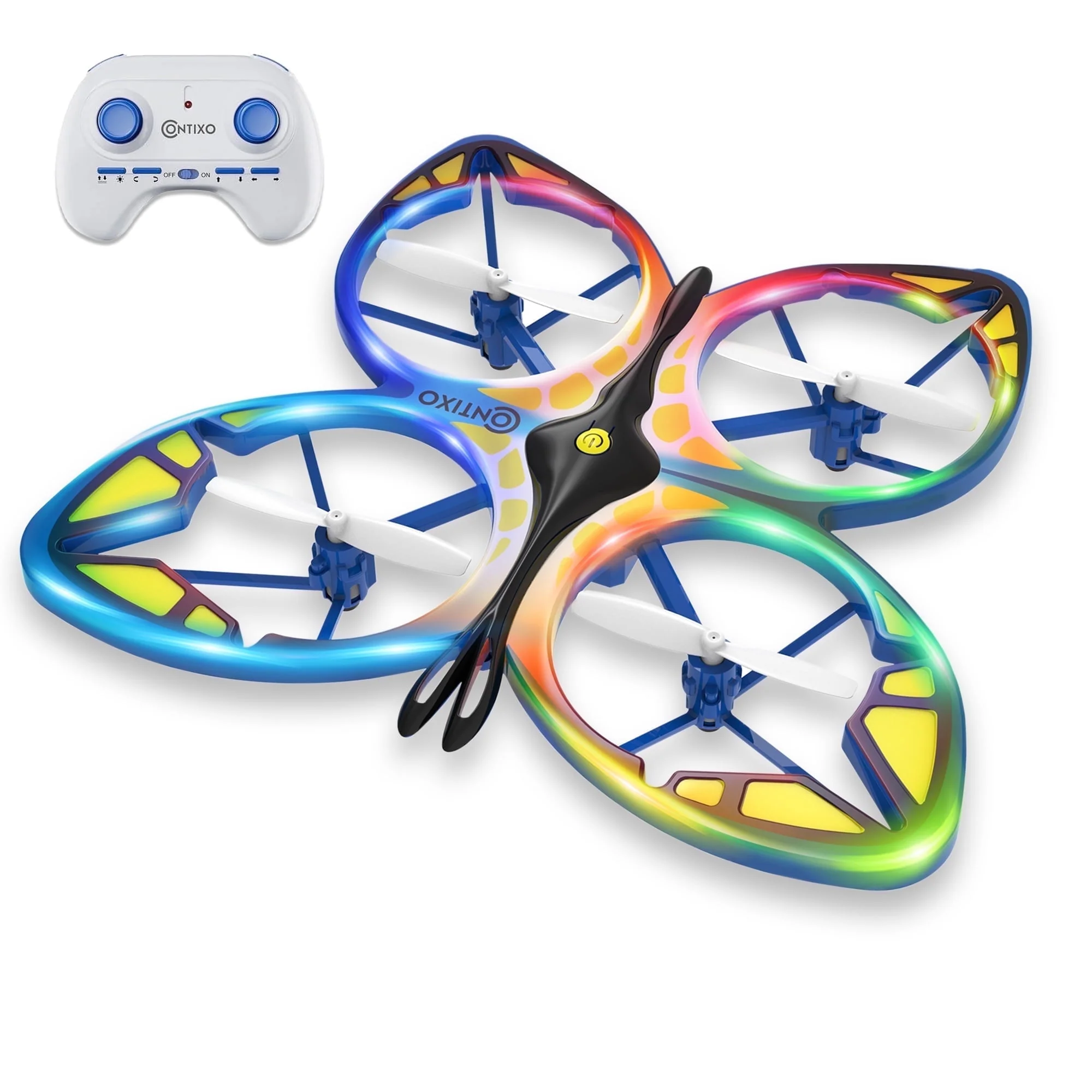 Contixo TD2-Blue Butterfly Mini Drone for Kids 8-12, Blue