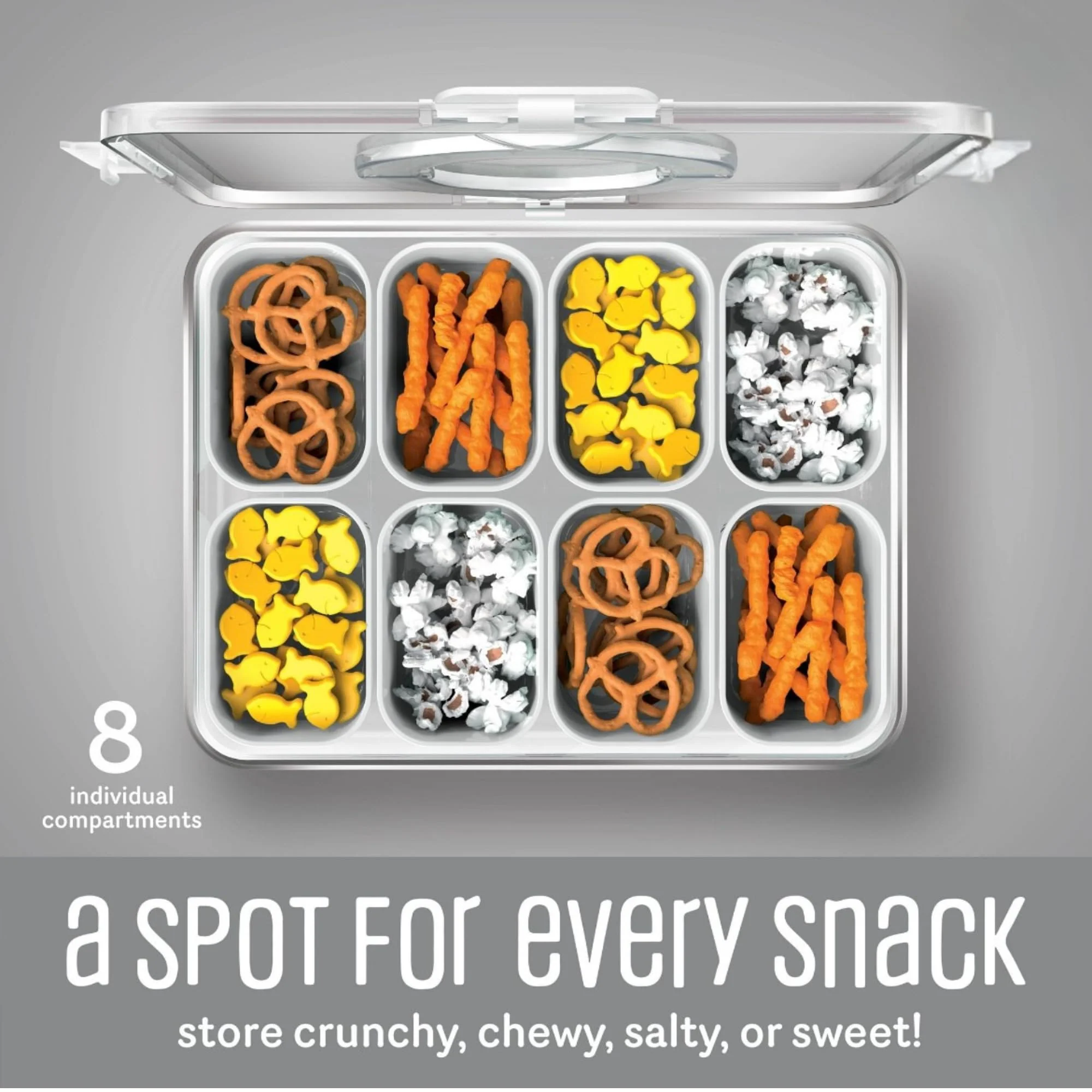 Cook With Color Snackle Box 2-Pack, 8-Compartment Snack Container with Lids, Carrying Handle, BPA-Free, Dishwasher Safe, Pink - Image 6