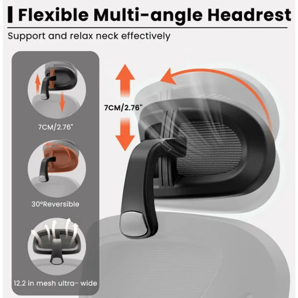 Coolhut 779A-Black Ergonomic Office Chair, High Back Adjustable Computer Desk Chair with Lumbar Support, 300lb, Black - Image 2