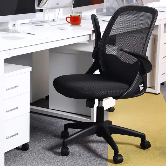 Coolhut KD339C-BLACK Office Chair with Adjustable Armrests, Black - Image 4