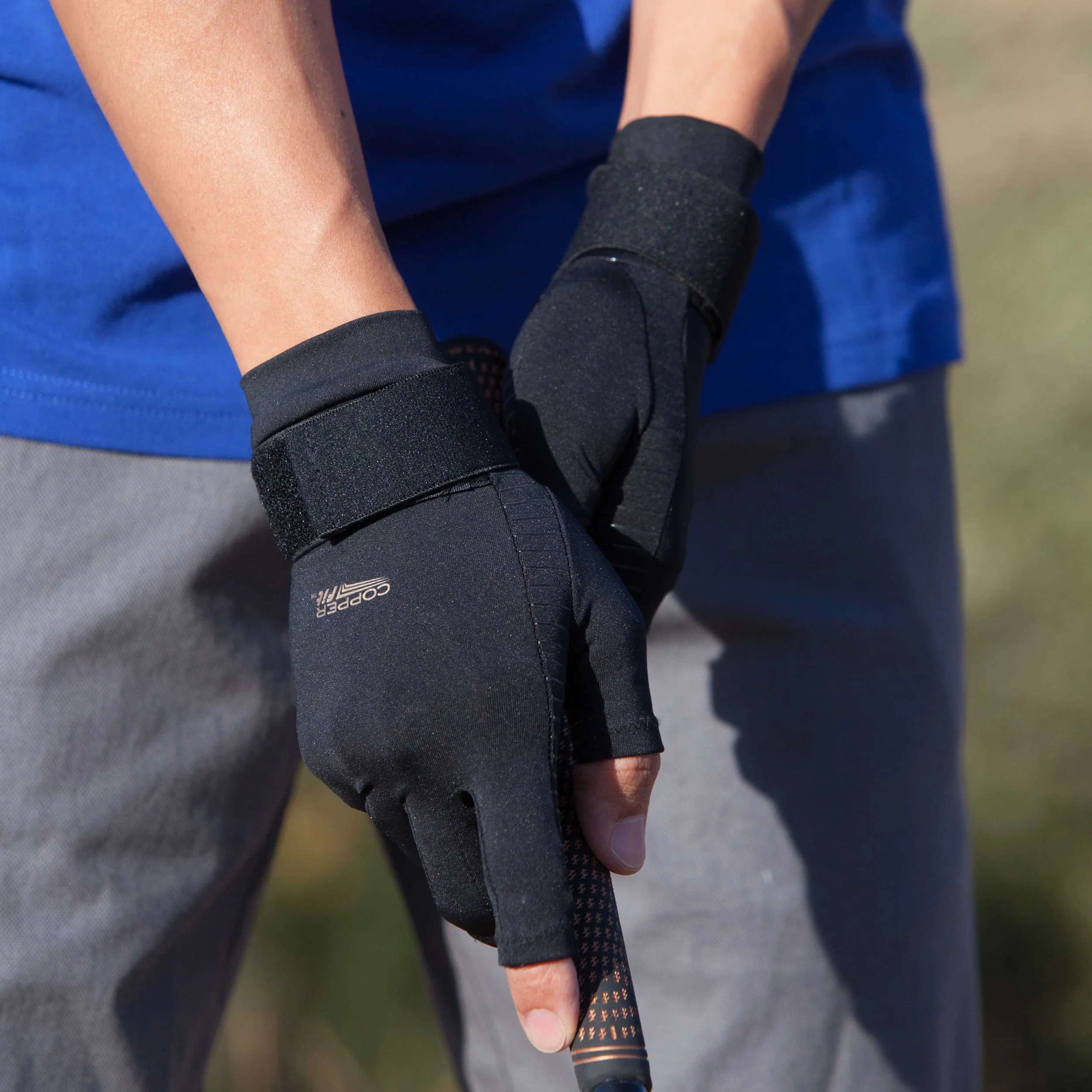Copper Fit Work Work Gear Compression Gloves S/M Black Moderate Compression, Open Finger Design - Image 6