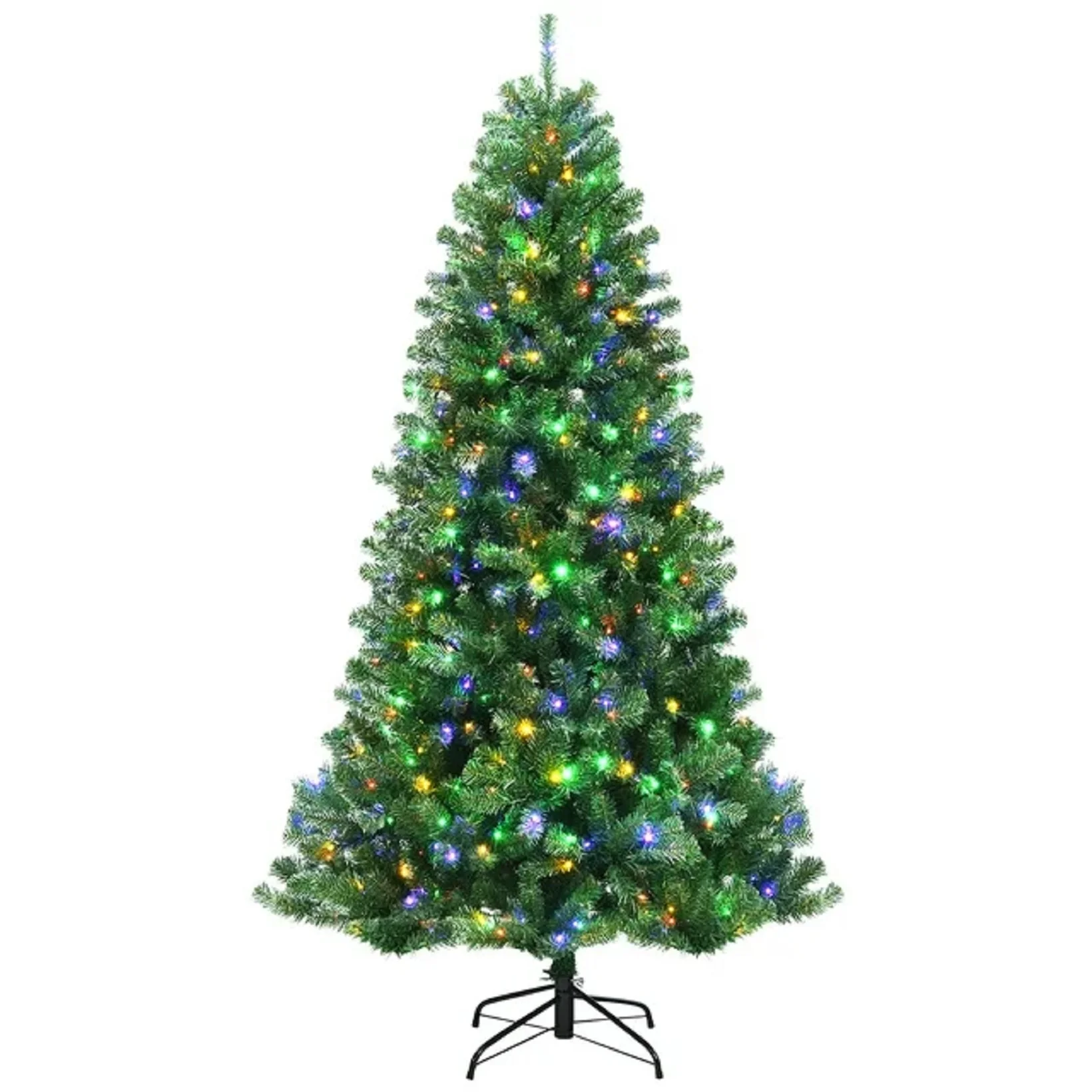 Costway CM23525US 6ft Pre-lit Hinged Christmas Tree w/ Remote Control & 9 Lighting Modes