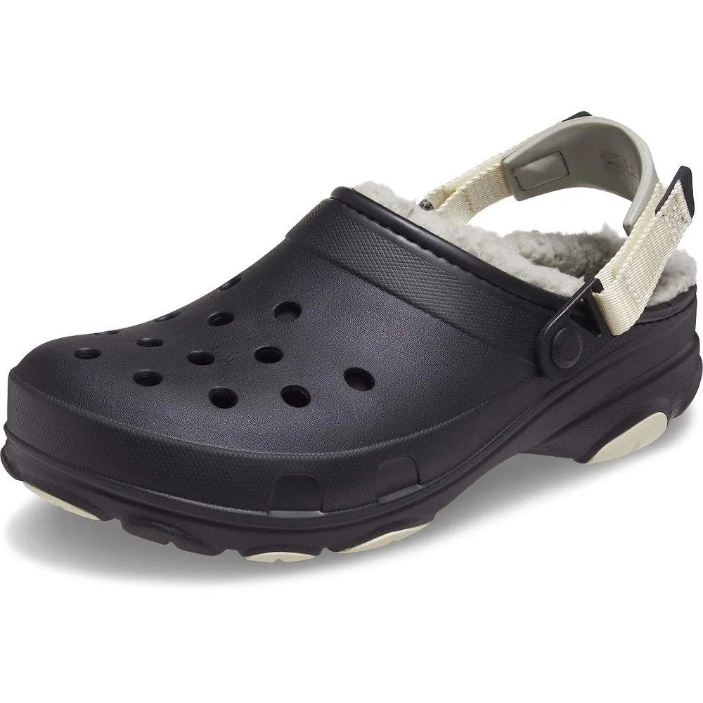 Crocs All Terrain Lined Clogs with Adjustable Heel Strap, Faux Fur Lining, Black, Unisex, Size 13 Men/15 Women, 207936-001-M13 - Image 3
