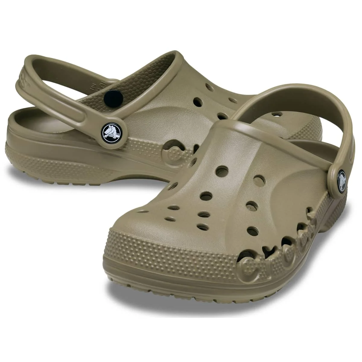 Crocs Baya Clog, Lightweight Croslite Material, Advanced Ventilation, Pivoting Heel Strap, Circulation-Stimulating Footbed Nubs, Khaki, Size 11 M - Image 4