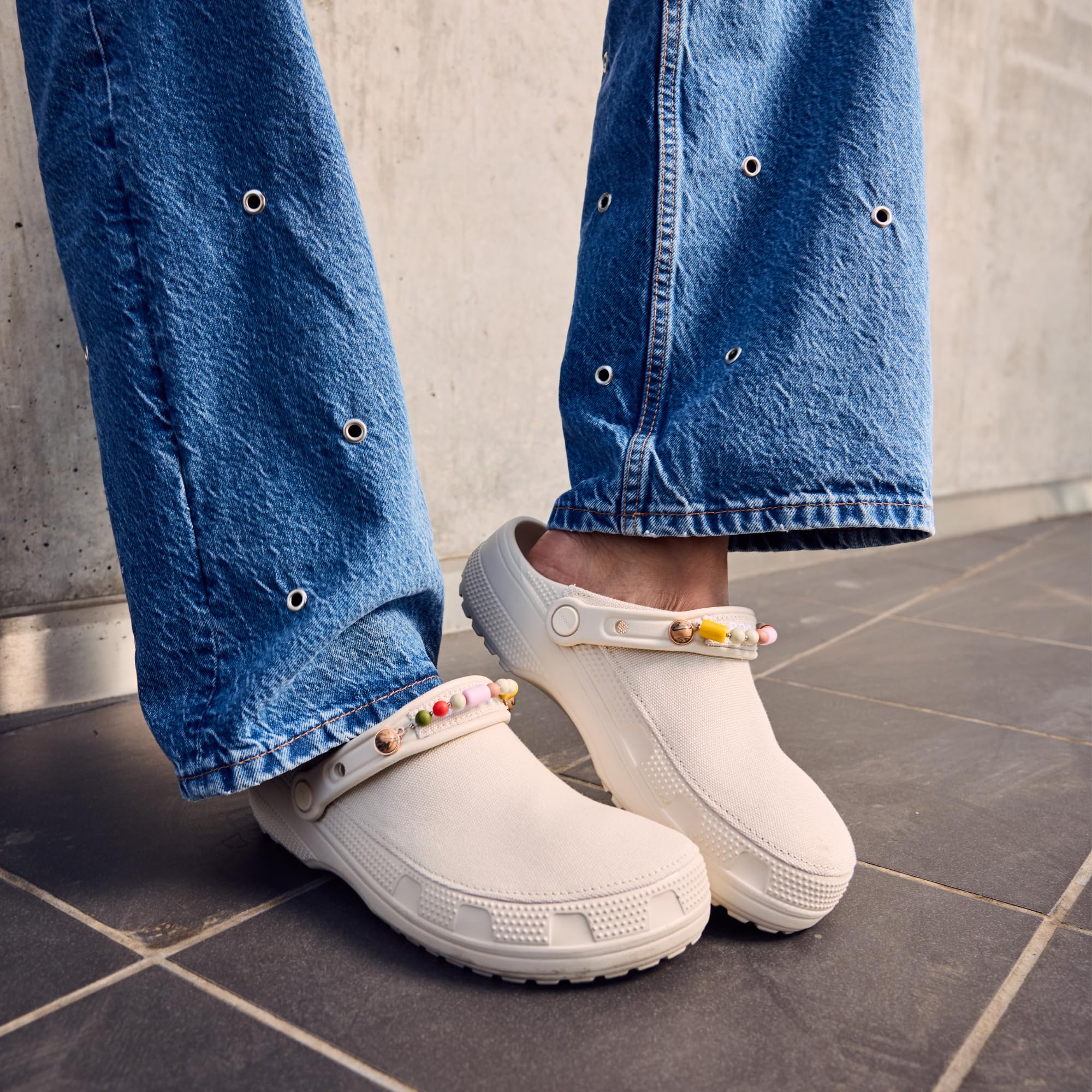Crocs Classic Crafted Canvas Clogs, Lightweight Breathable, Stucco, Unisex Size 6 Women/4 Men, 211354-160 - Image 2