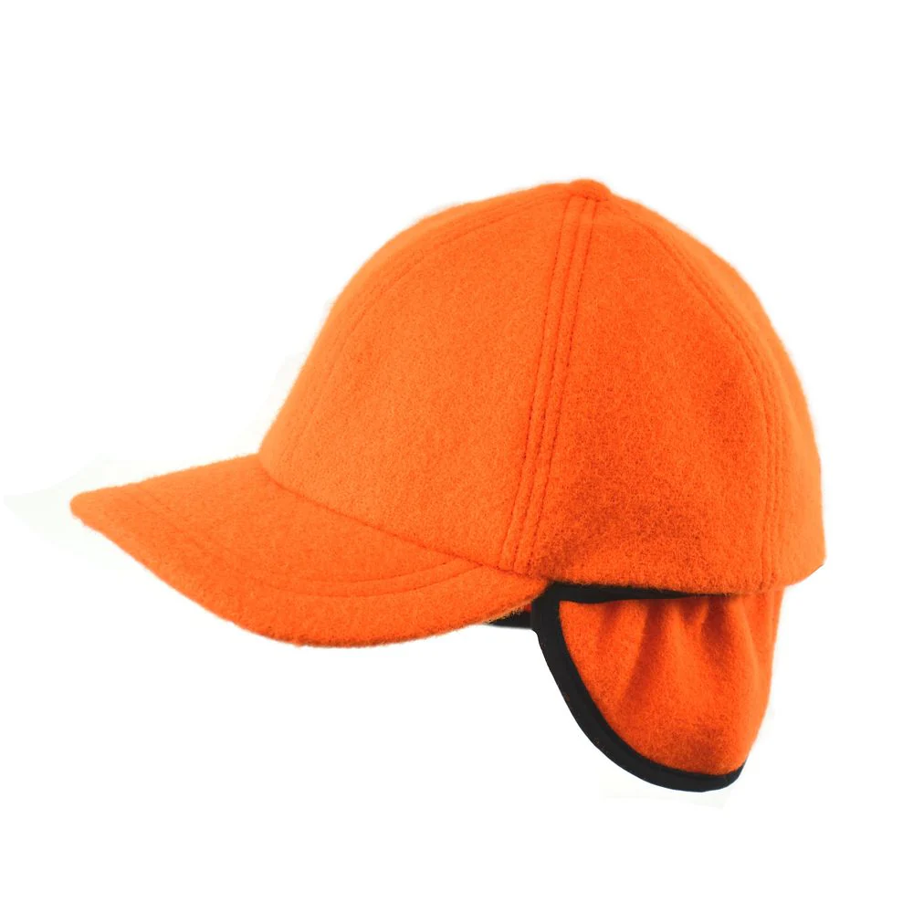 Crown Cap Fitted Wool Cap for Men, Blaze Orange, M - Image 2