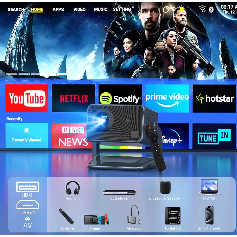 Cshidworld 150" Class FHD (1080p) LED Projector - Image 2