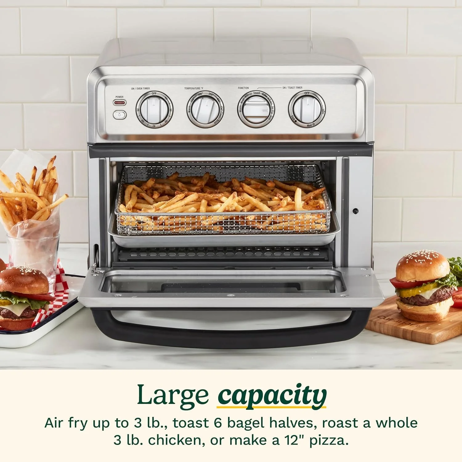 Cuisinart TOA-70NAS Air Fryer Toaster Oven, 1800W, 8-in-1 with Air Fry, Convection, Broil & Warm, 0.6 Cubic Feet, 60-Minute Timer - Image 3