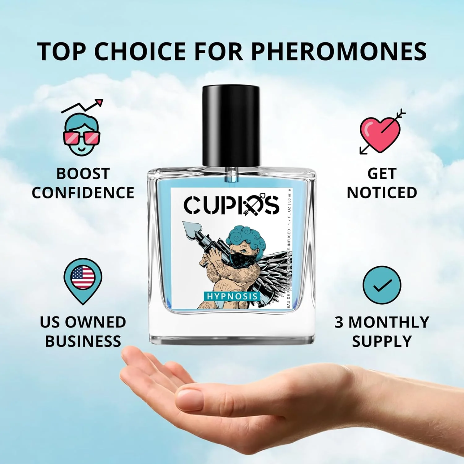 Cupid Original EDP Hypnosis 2.0 Pheromone-Infused Cologne for Men, 50ml - Image 3