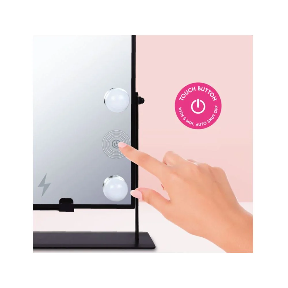 Danielle Creations Bluetooth L.E.D. Lighted Vanity Mirror, Black - Image 2