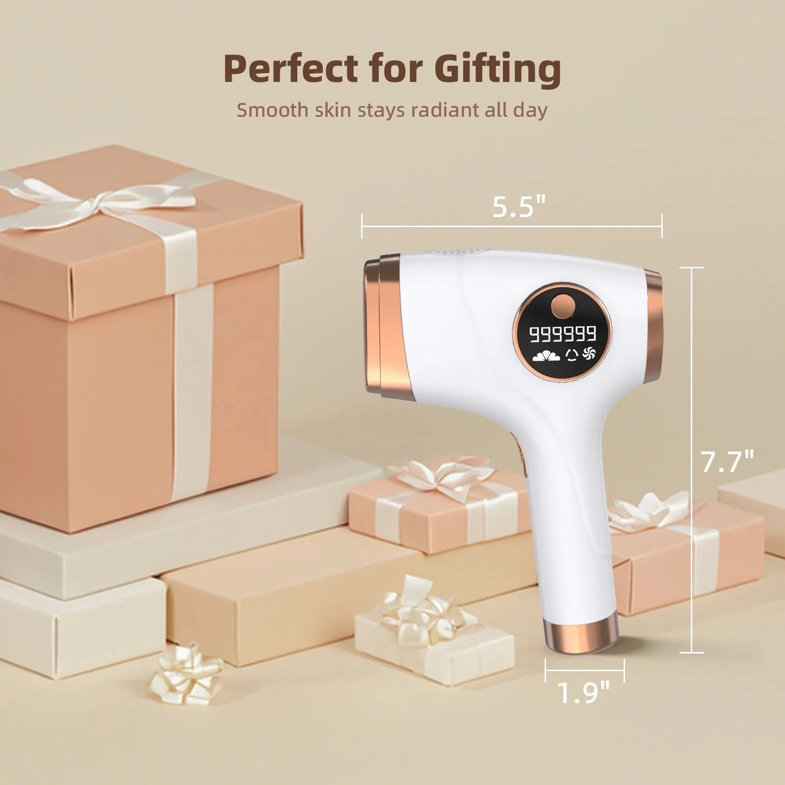 DaPlug Flashes Hair Remover Device for Armpits Legs Arms Bikini Line, White - Image 2