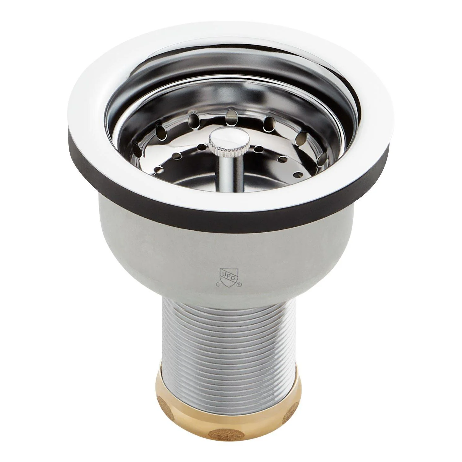 DEEP STRAINER BASKET WITH LIFT STOPPER - CHROME