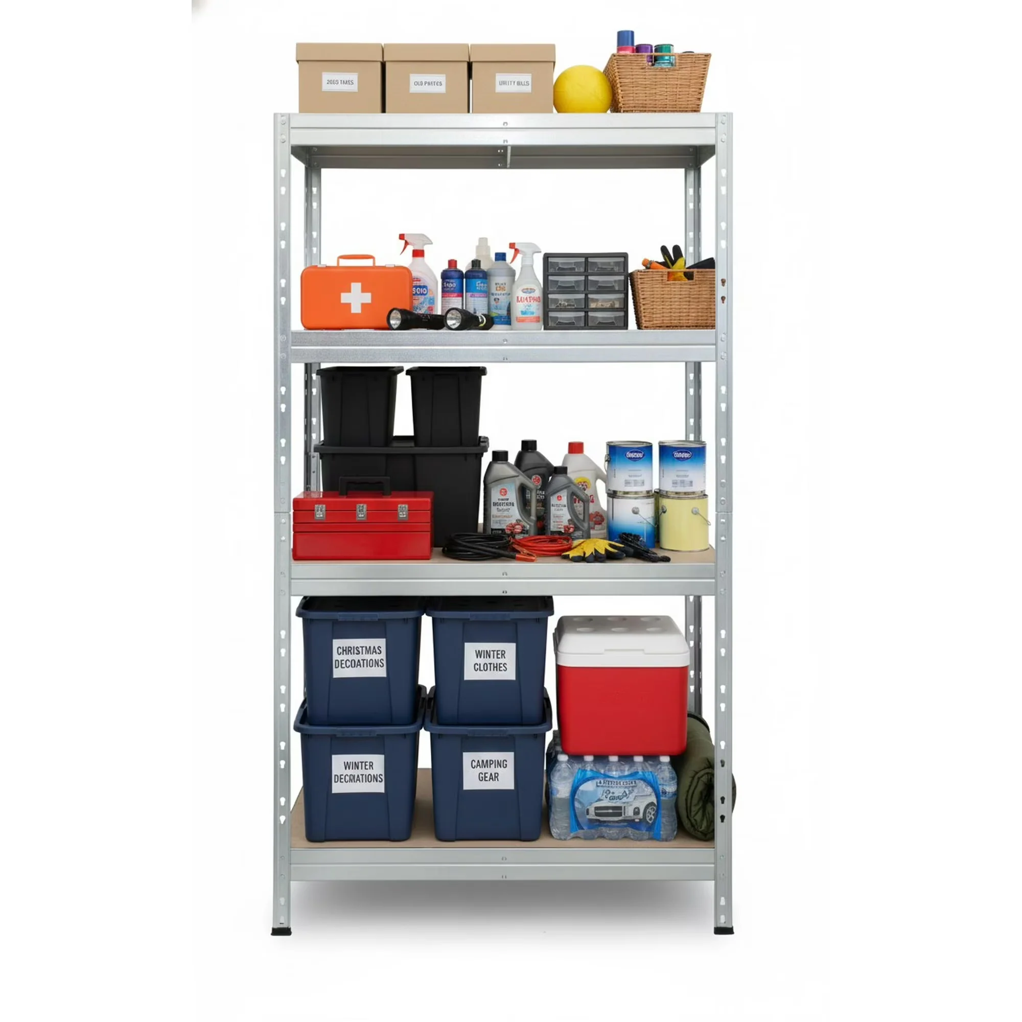 AR Shelving TR18S402KHEDZUS Basics Series 4-Tier Galvanized Steel Garage Storage Shelving Unit, Silver, 35 in W x 18 in D x 71 in H - Image 2