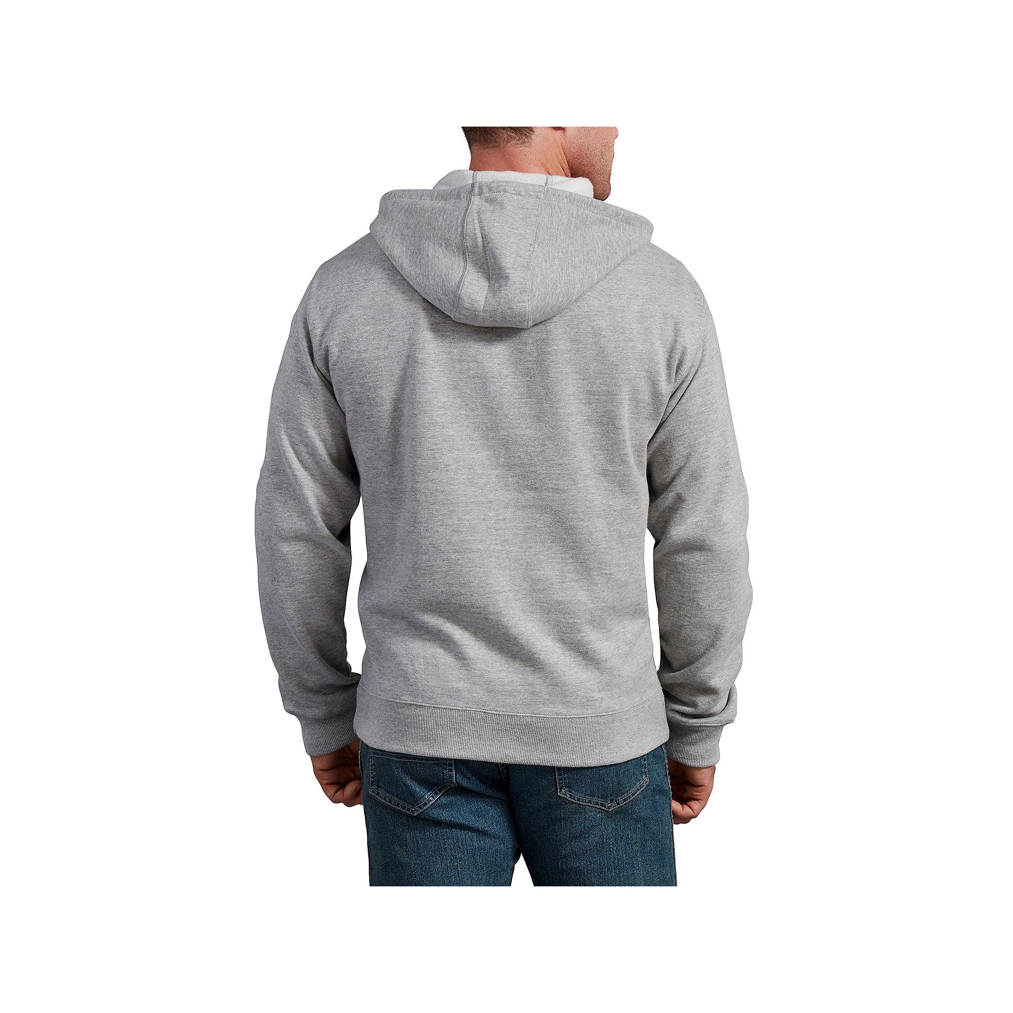 Dickies Midweight Fleece Full-Zip Hoodie for Men - Heather Gray - L - Image 2