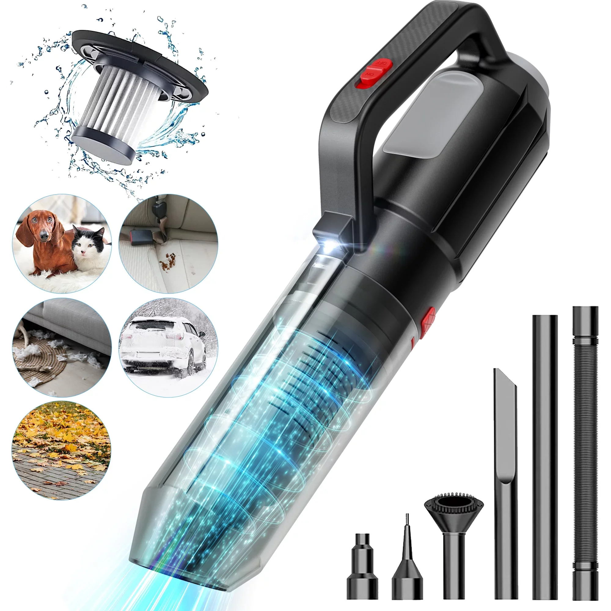 Doosl SV09 Cordless Hand Vacuum Cleaner, Doosl 120W Perfect Portable Handheld Vacuum Wet Dry Dustbuster with LE - Image 2