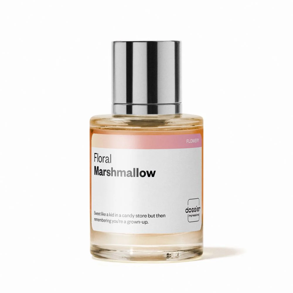Dossier 94785534 Floral Marshmallow Eau de Parfum, Unisex Fragrance, Sweet Floral Scent with Orange Blossom and Marshmallow, 1.7 fl oz Spray