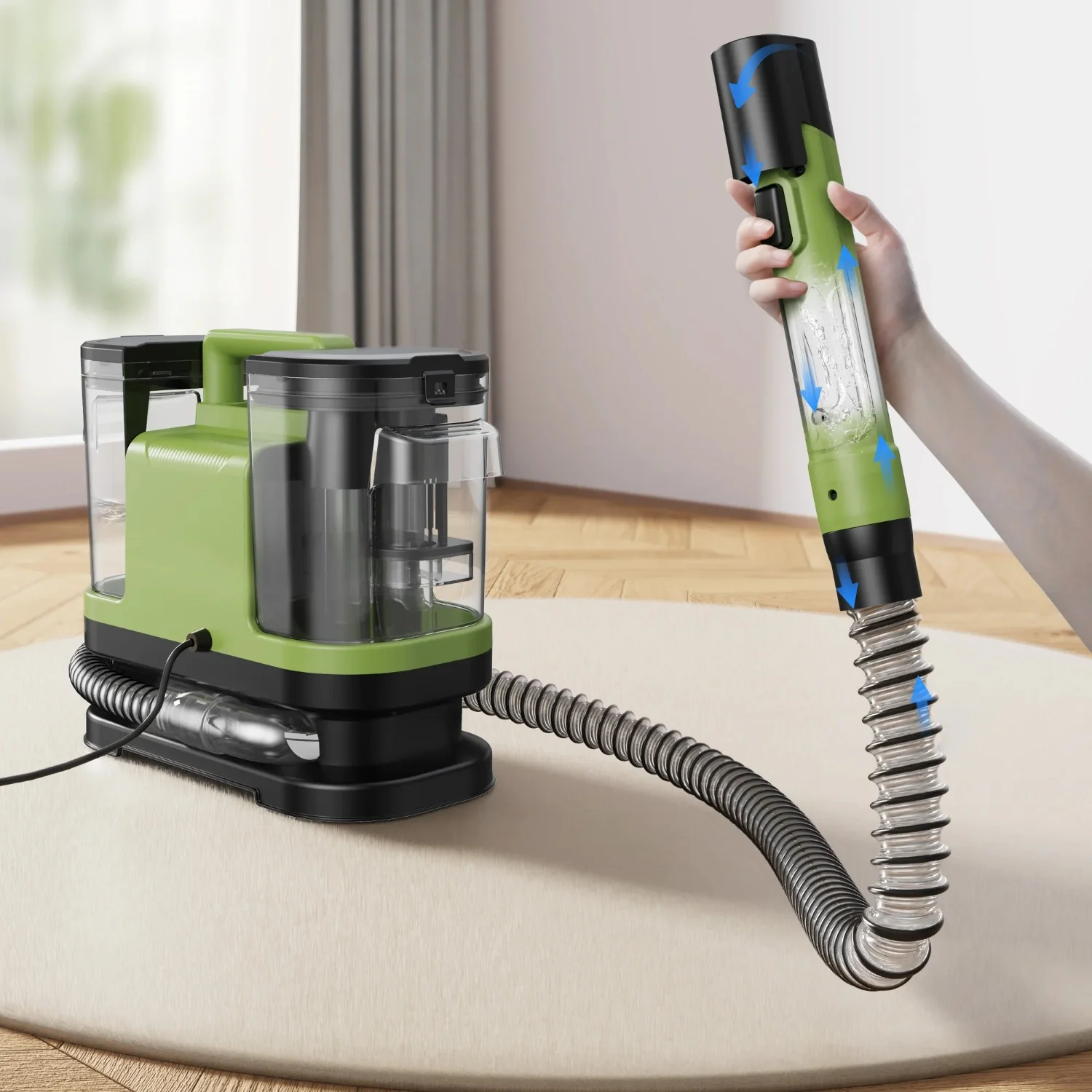 Doublju Portable Carpet Cleaner H6 MOOSOO Cordless Vacuum, Stick Vacuum Cleaner, 23Kpa Suciton, Adjustable Tube - Image 3