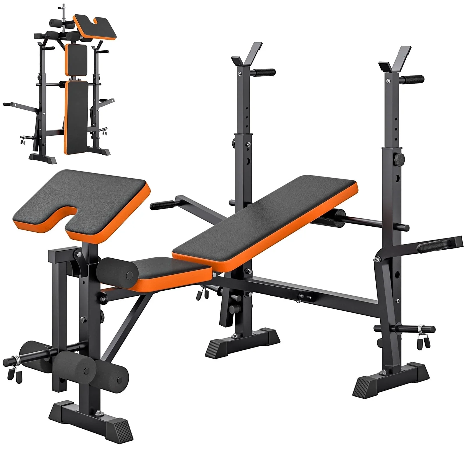 Dprodo 6-in-1 Adjustable Weight Bench 660lbs Capacity, Multi-Purpose Foldable Workout - Image 2