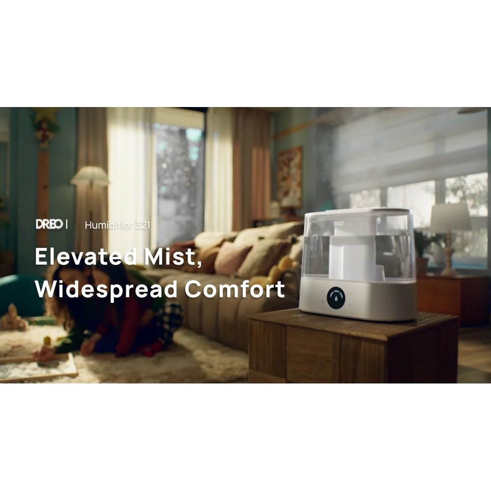 DREO DR-HHM011 4L Cool Mist Humidifier for Large Room, 36H Long Runtime Top-Fill Humidifiers, Basic, White - Image 2