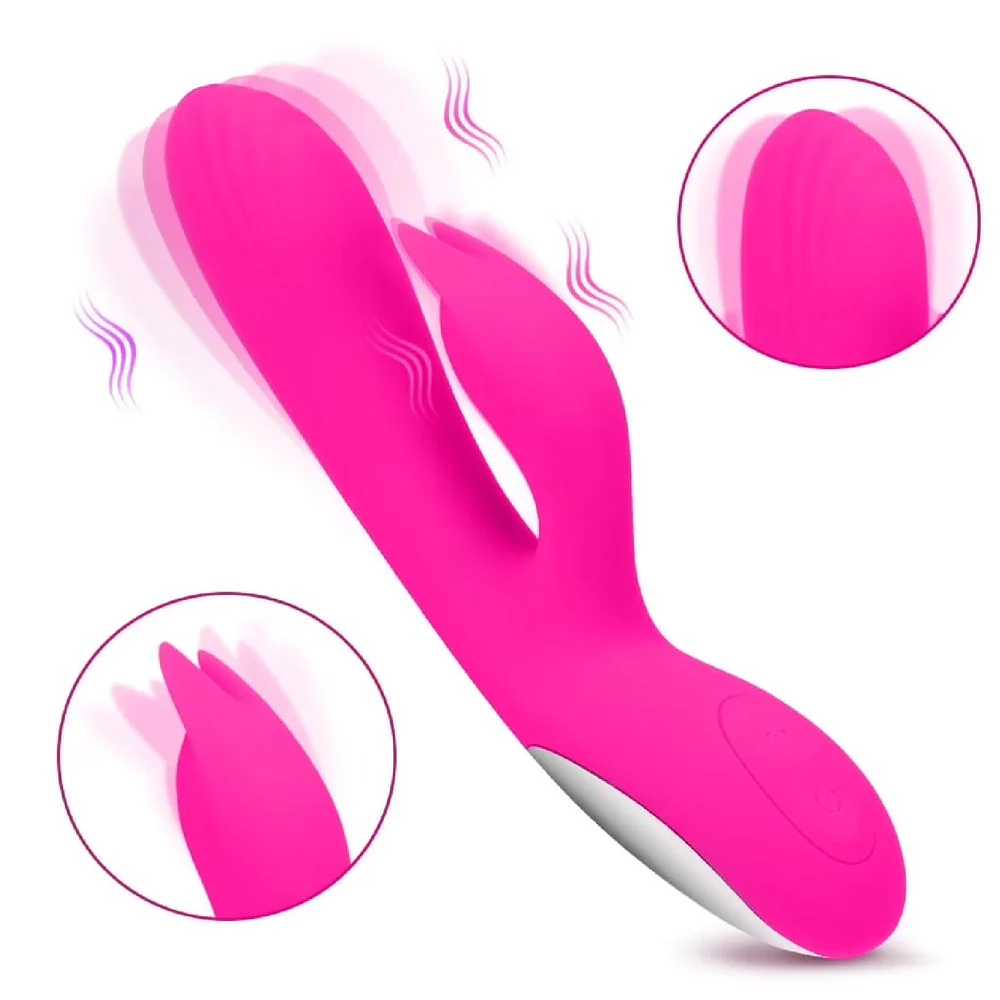 Dual Vibrating Massager, Cordless Vibrator Silicone with 10 - Image 2