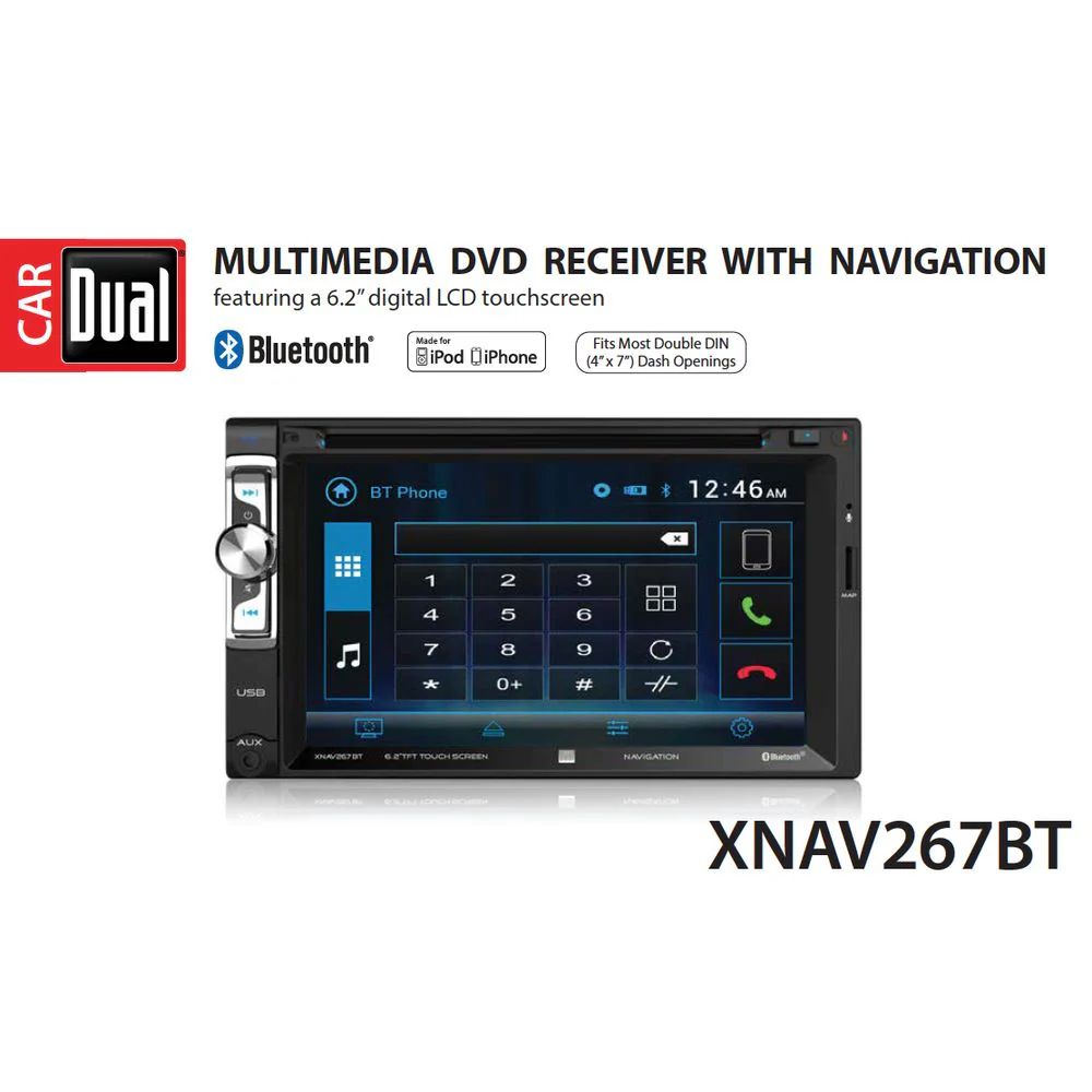 Dual XNAV267BT 6.2" LED Backlit Car Stereo with Built-In Navigation - Image 4